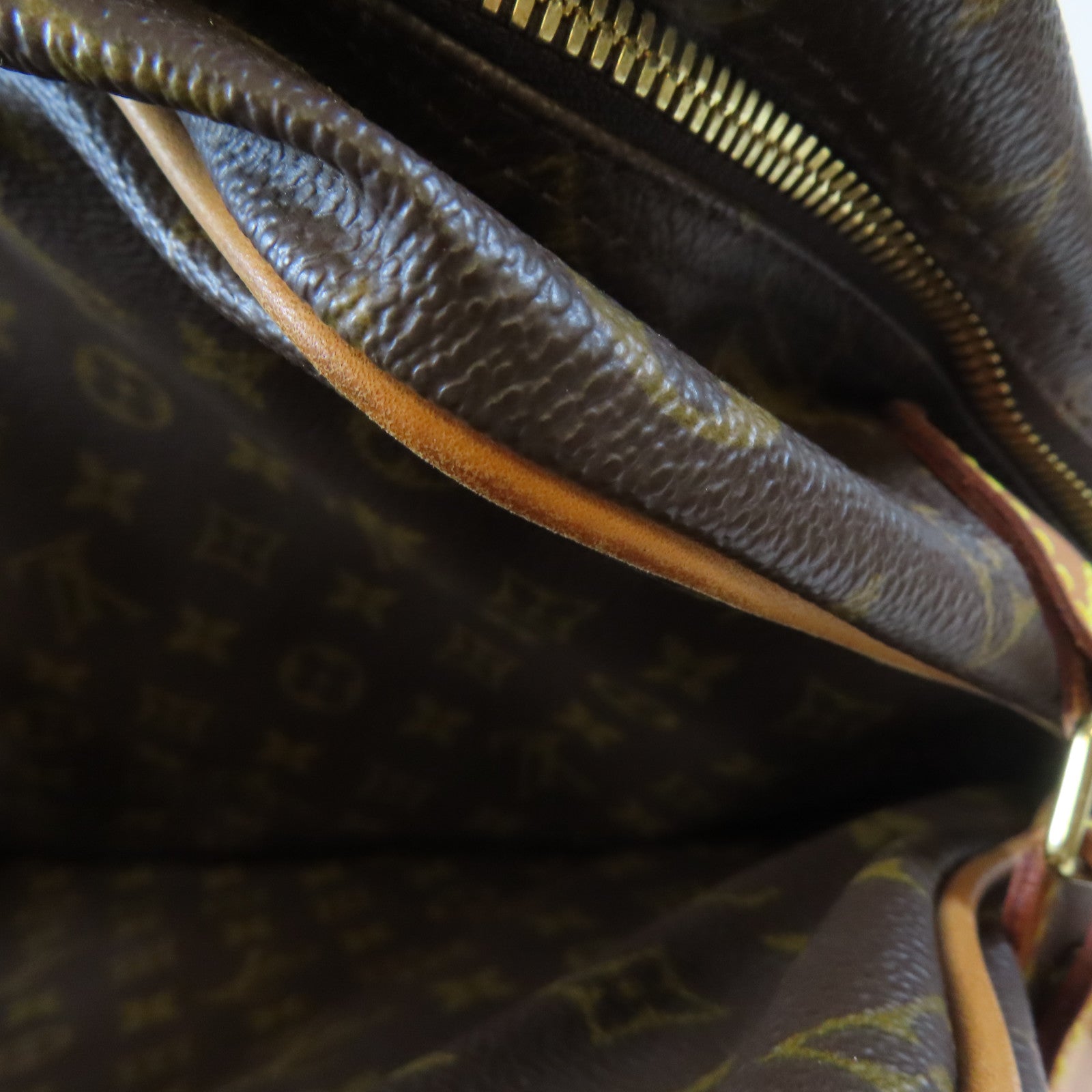 LOUIS VUITTON Monogram Hunting Bag金扣手挽肩背兩用袋啡色