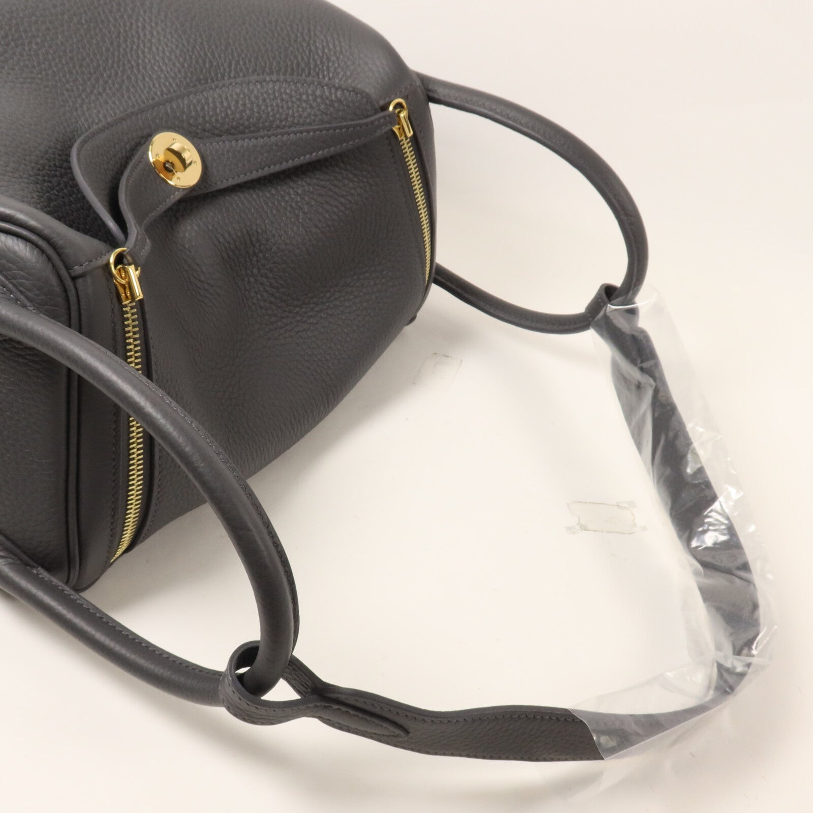 HERMES Clemence皮革Lindy 30手挽肩背兩用袋Ardoise