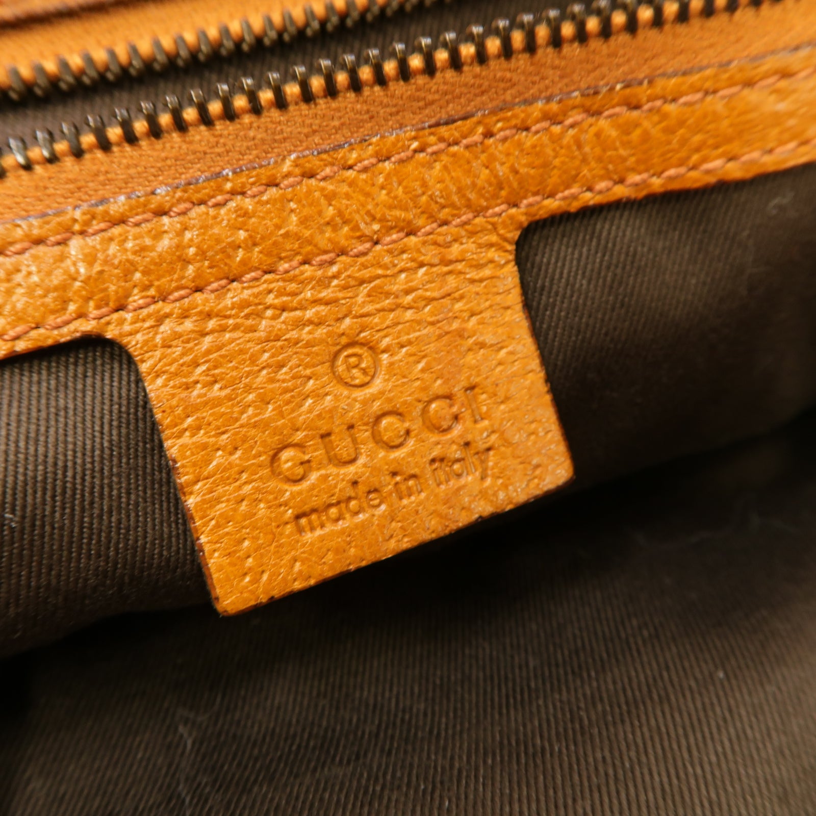 GUCCI 帆布Hand Bag金扣手挽袋啡色