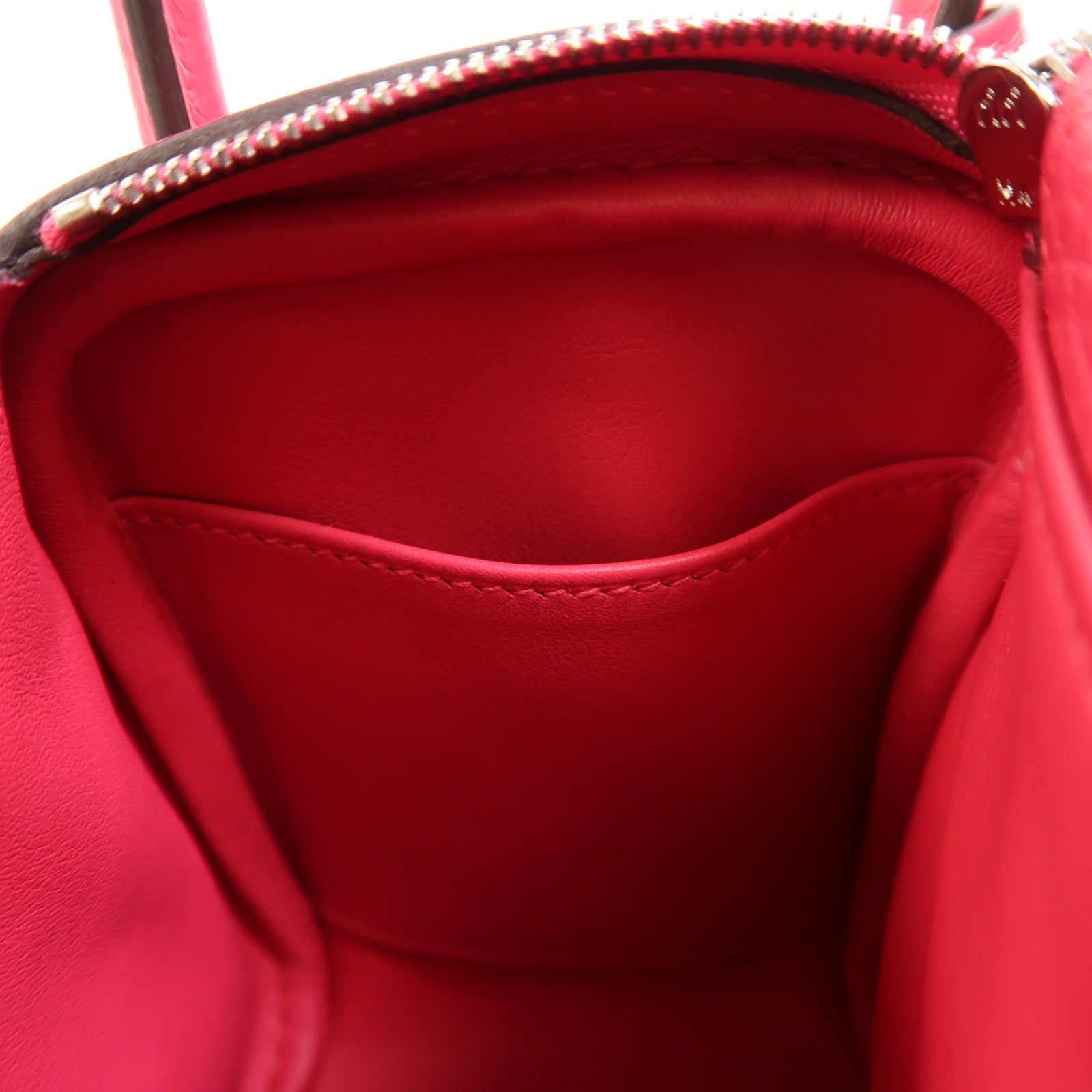 HERMES Clemence皮革Mini Lindy銀扣手挽肩背兩用袋Rose Extreme