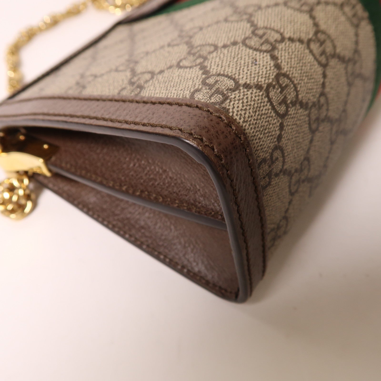 GUCCI 塗層帆布GG Supreme Ophidia金扣肩背袋
