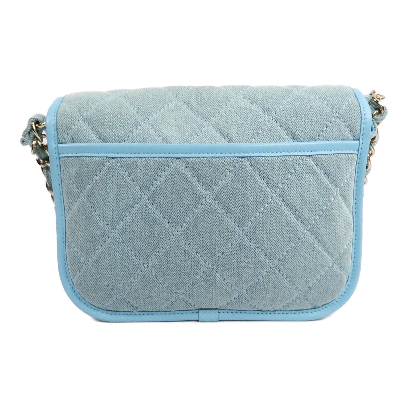 CHANEL 牛仔布Small Messenger Bag鏈帶肩背袋