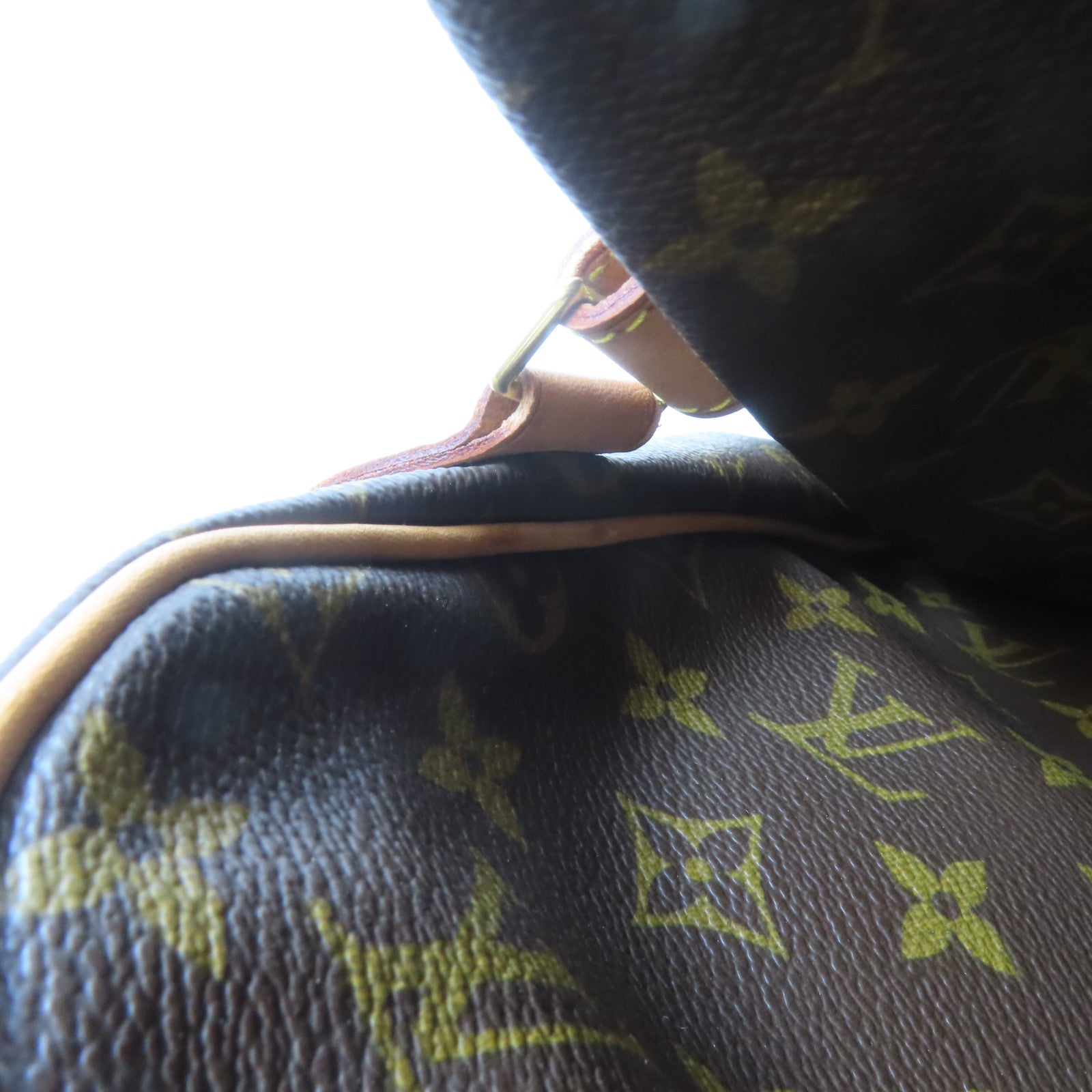 LOUIS VUITTON Monogram Hunting Bag金扣手挽肩背兩用袋啡色