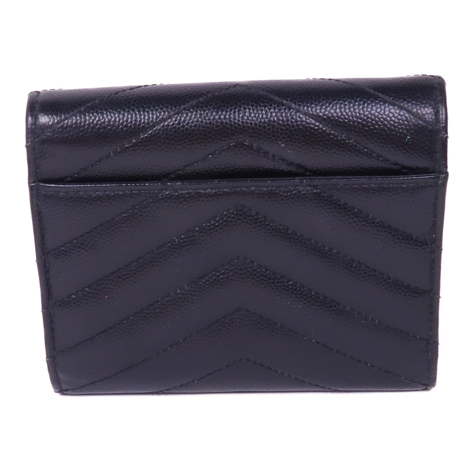 SAINT LAURENT 牛皮皮革Cassandre銀扣錢包