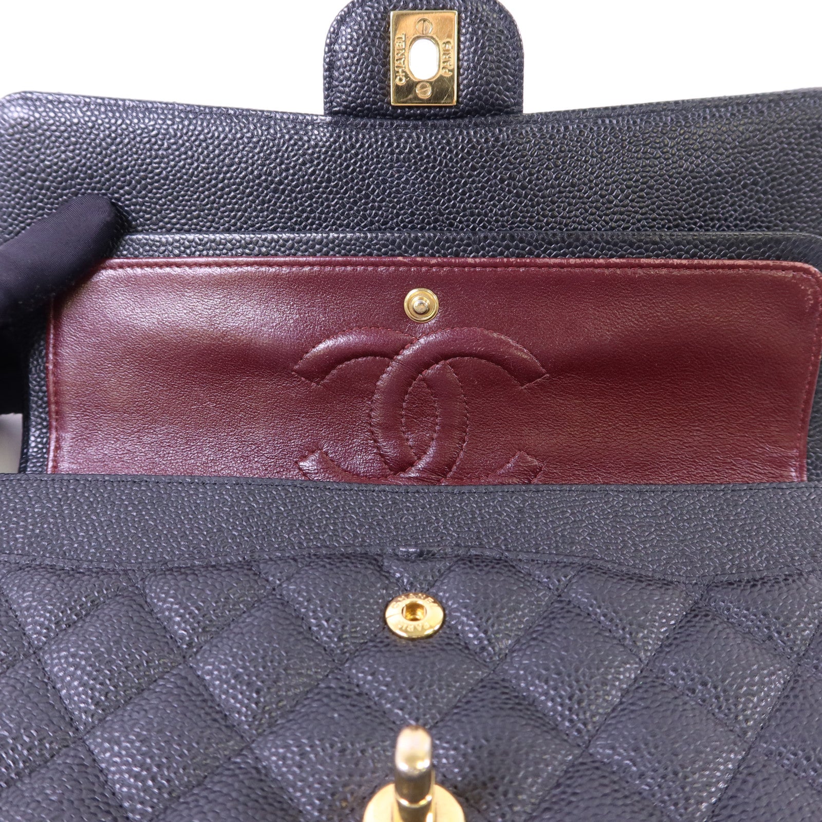 CHANEL 牛皮皮革Classic 25金扣鏈帶肩背袋