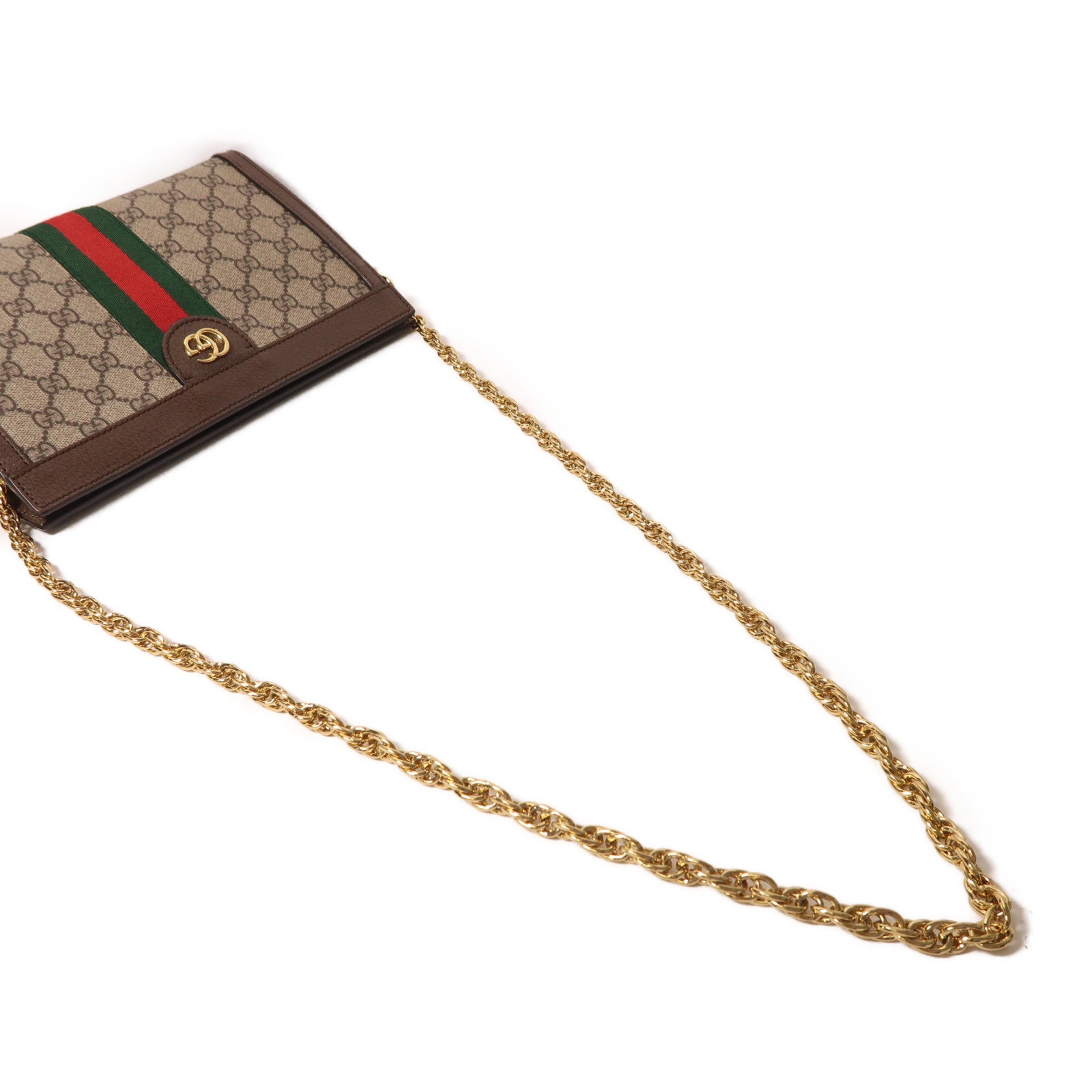 GUCCI 塗層帆布GG Supreme Ophidia金扣肩背袋