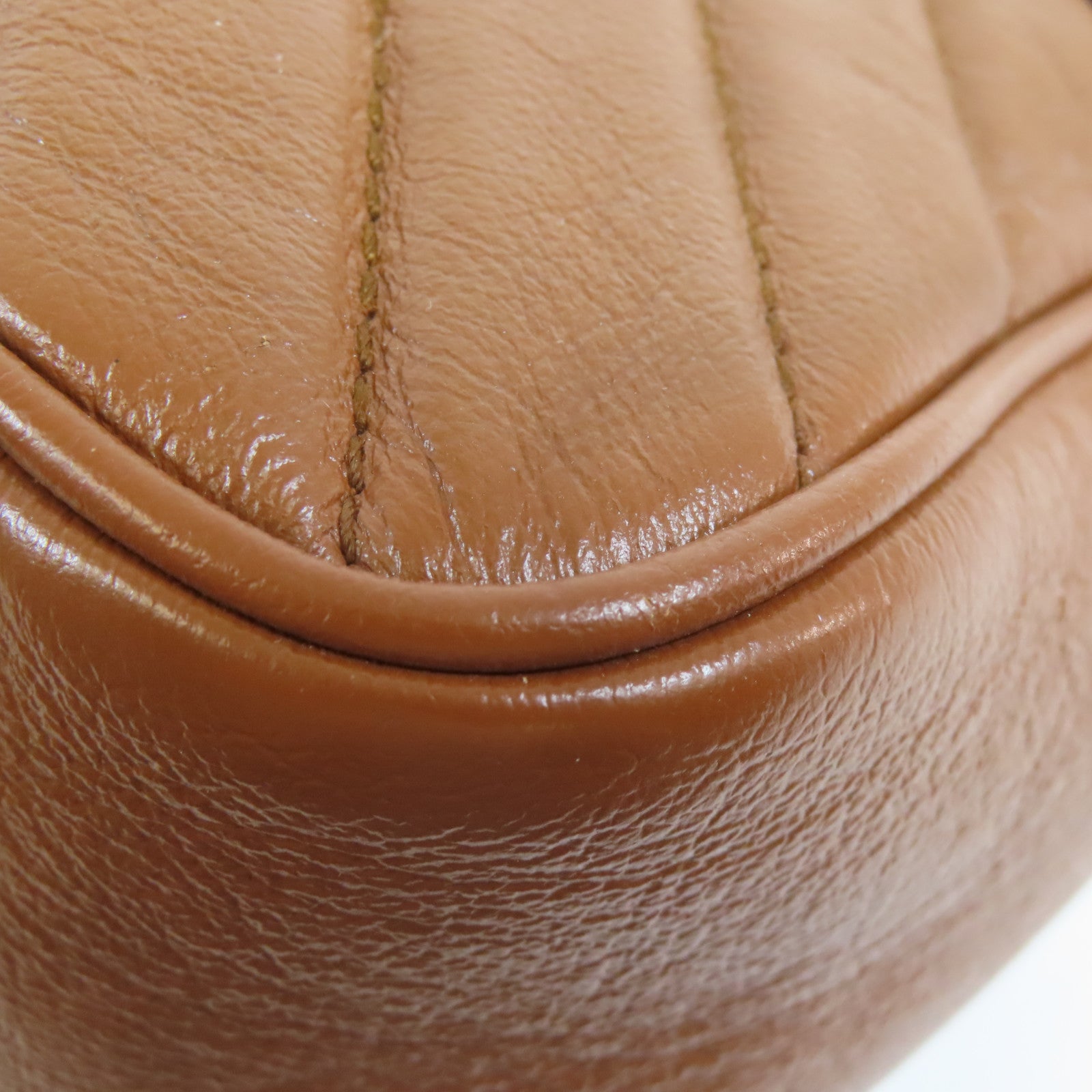 GUCCI GG GHW GG Marmont Shoulder Bag 443497 Calfskin Leather Brown