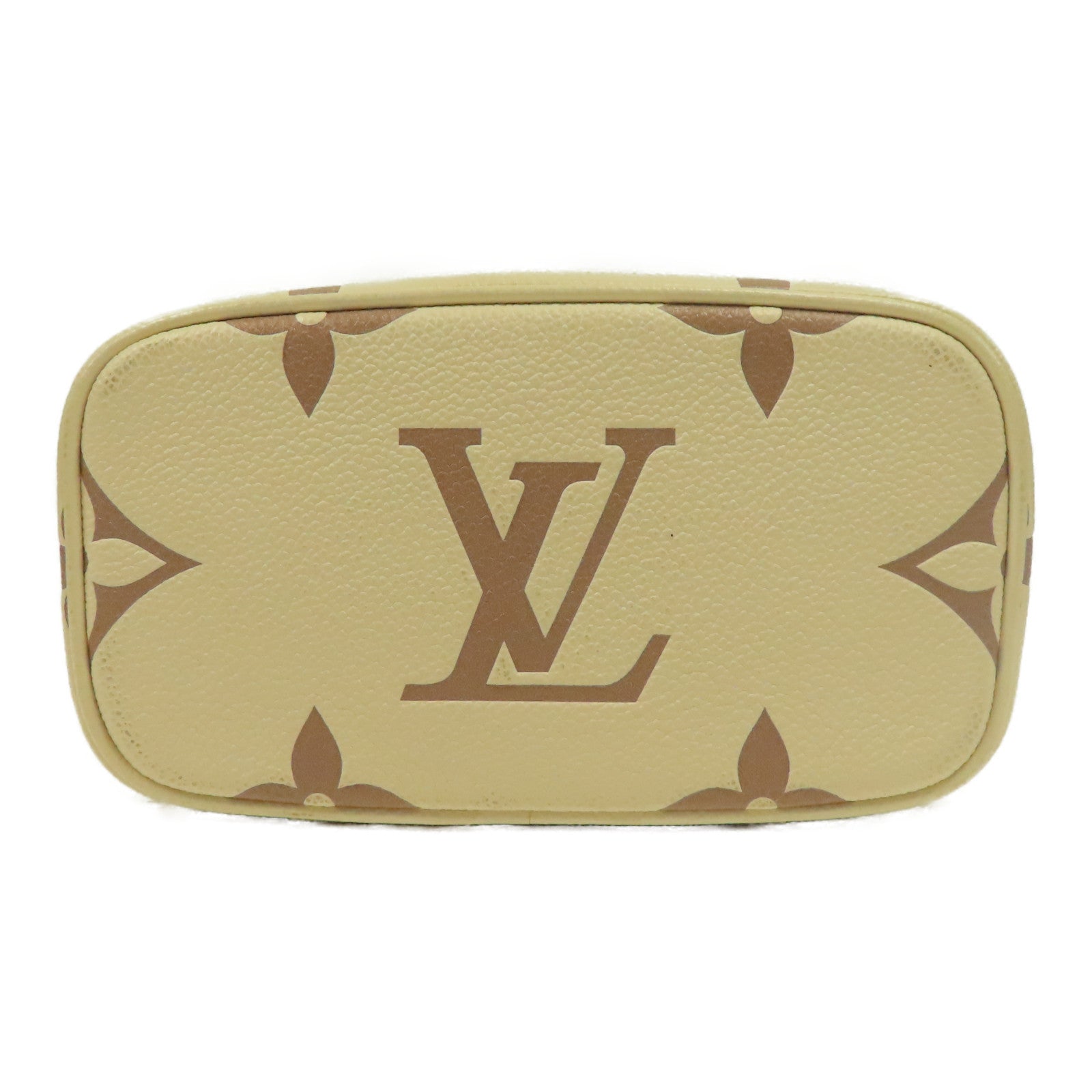 LOUIS VUITTON Monogram Empreinte Vanity金扣手挽肩背兩用袋米色