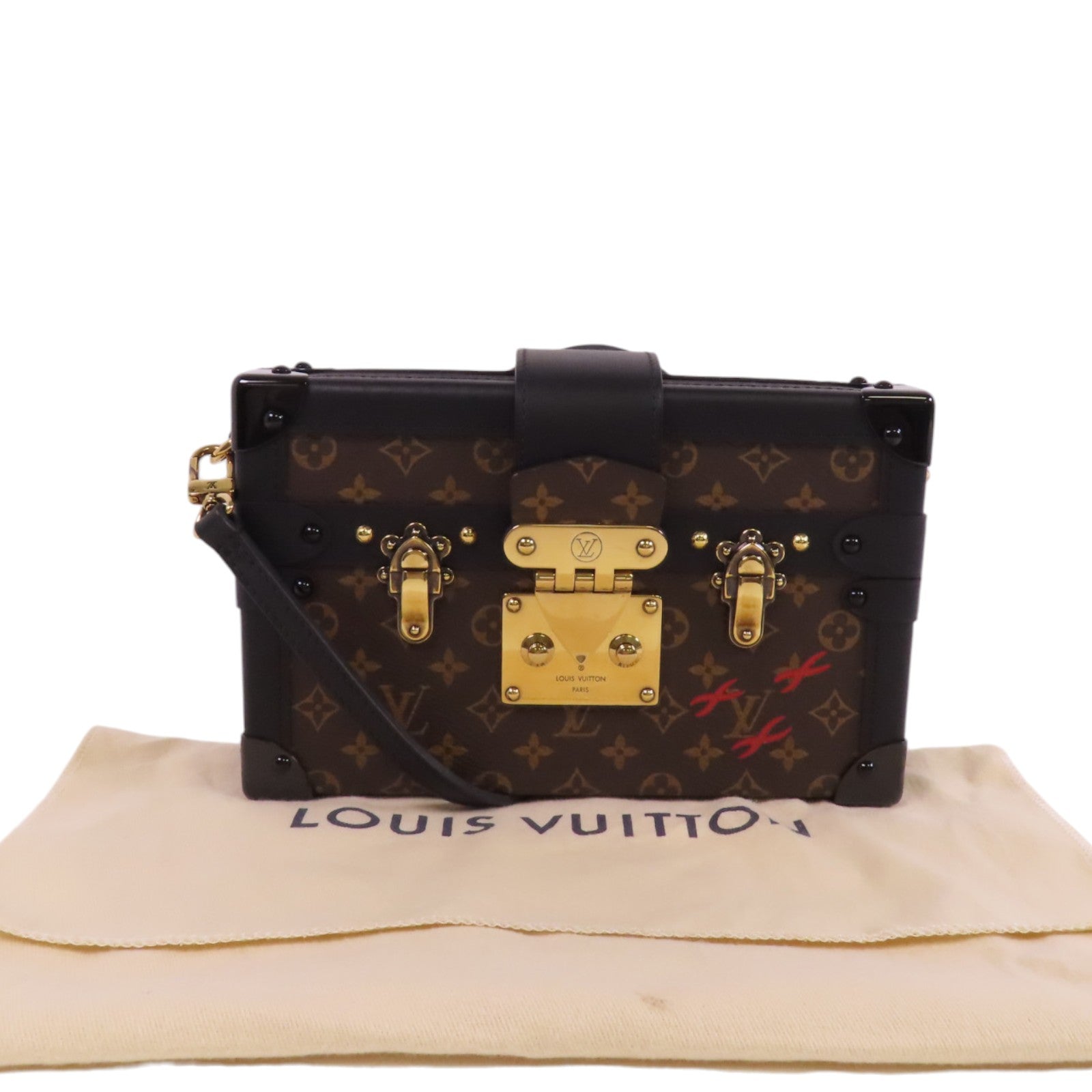 LOUIS VUITTON Monogram Petite Malle金扣肩背袋