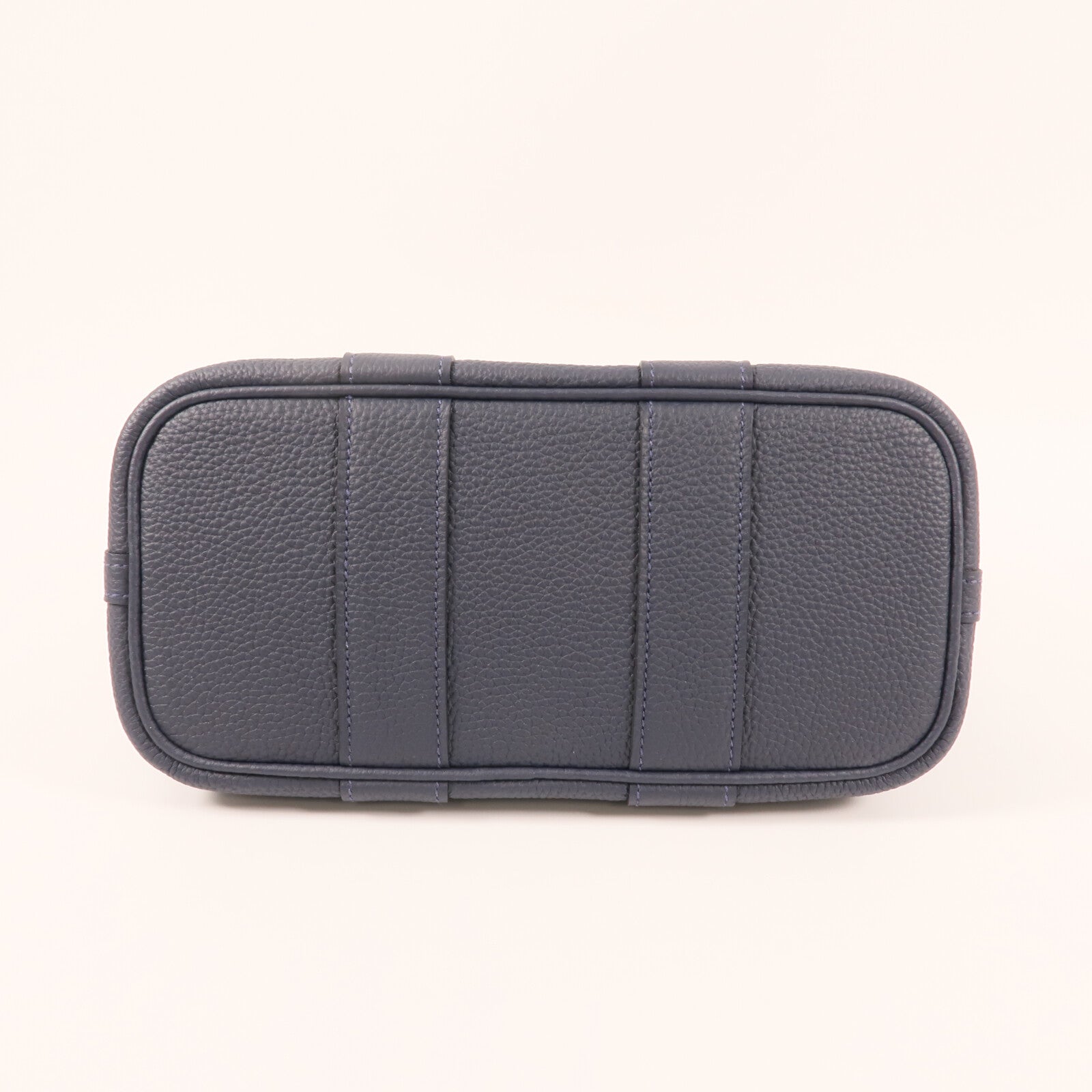 HERMES Negonda皮革Neo Garden Party 23銀扣手挽袋Bleu nuit