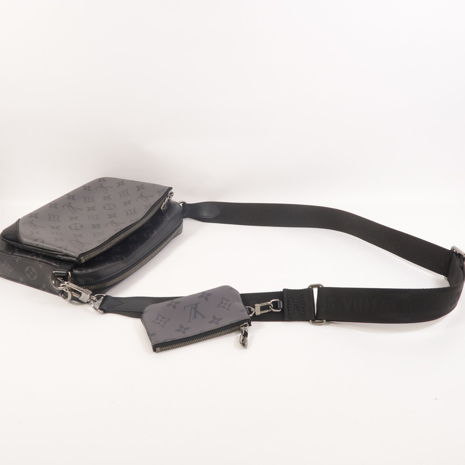 LOUIS VUITTON Monogram Eclipse Reverse Trio Messenger肩背袋