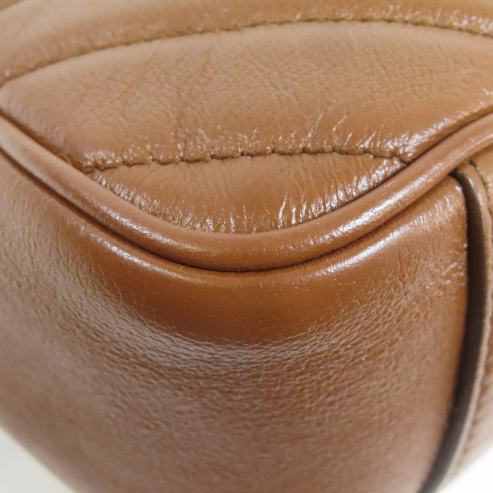 GUCCI GG GHW GG Marmont Shoulder Bag 443497 Calfskin Leather Brown