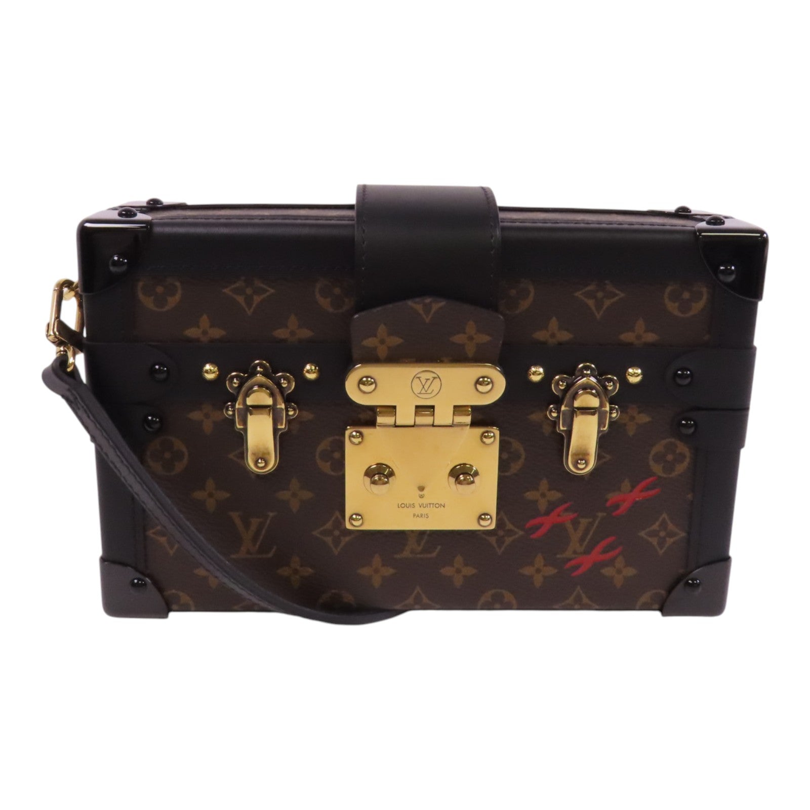 LOUIS VUITTON Monogram Petite Malle金扣肩背袋