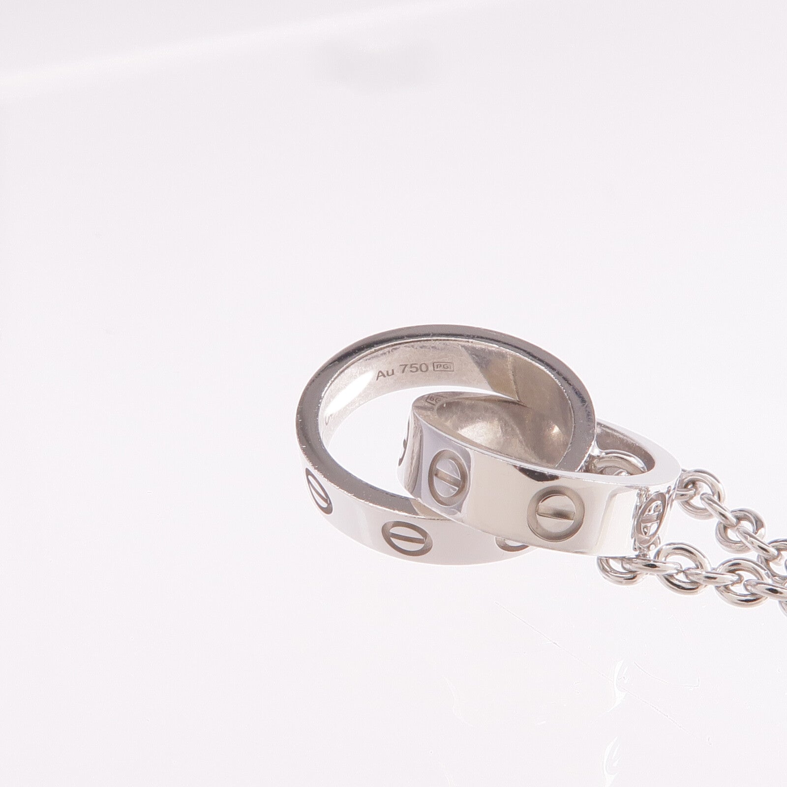 CARTIER 18K白金Love Pendant項鍊