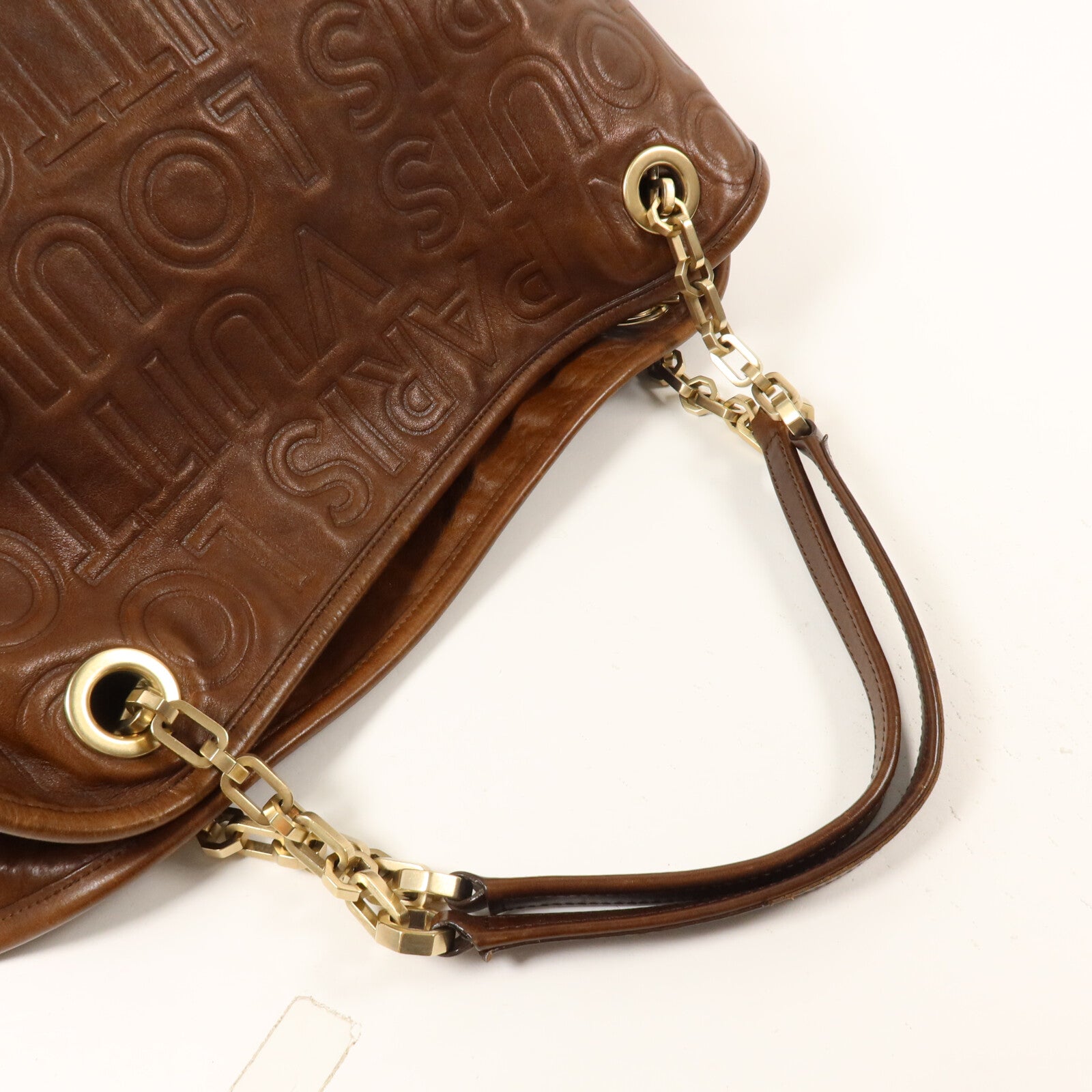 LOUIS VUITTON 牛皮皮革Paris Souple Whisper PM鏈帶肩背袋