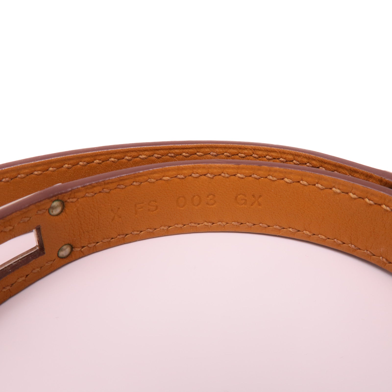 HERMES Swift皮革Kelly Double Tour Bracelet銀扣手鏈Brown