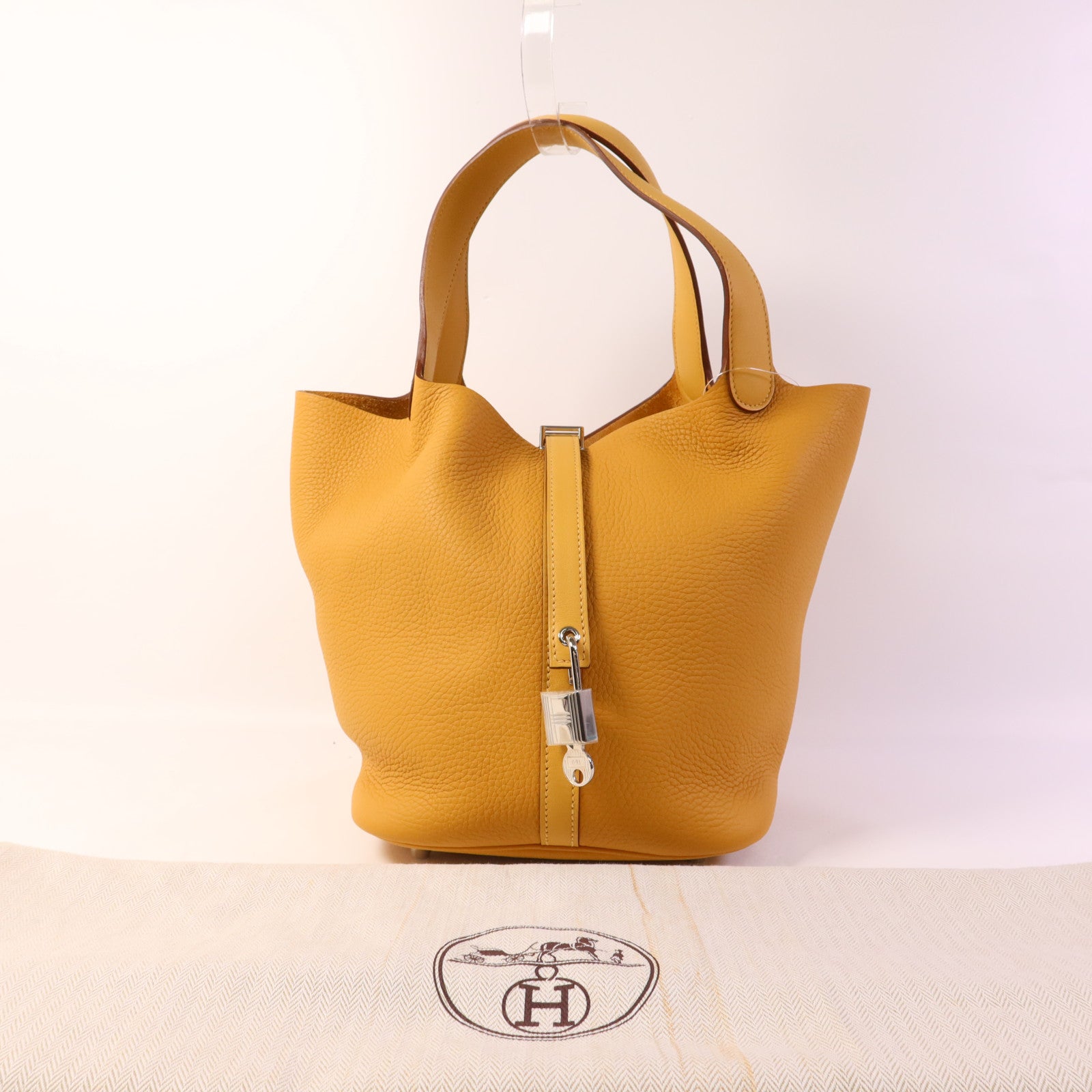 HERMES 【激減優惠】Clemence皮革Picotin MM銀扣手挽袋