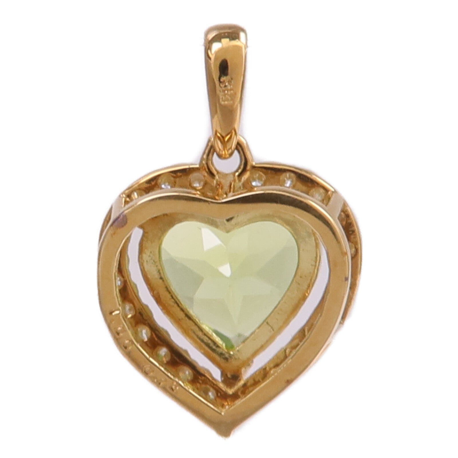 JEWELRY 18K黃金Peridot Diamond Pendant Top橄欖石/鑽石吊墜