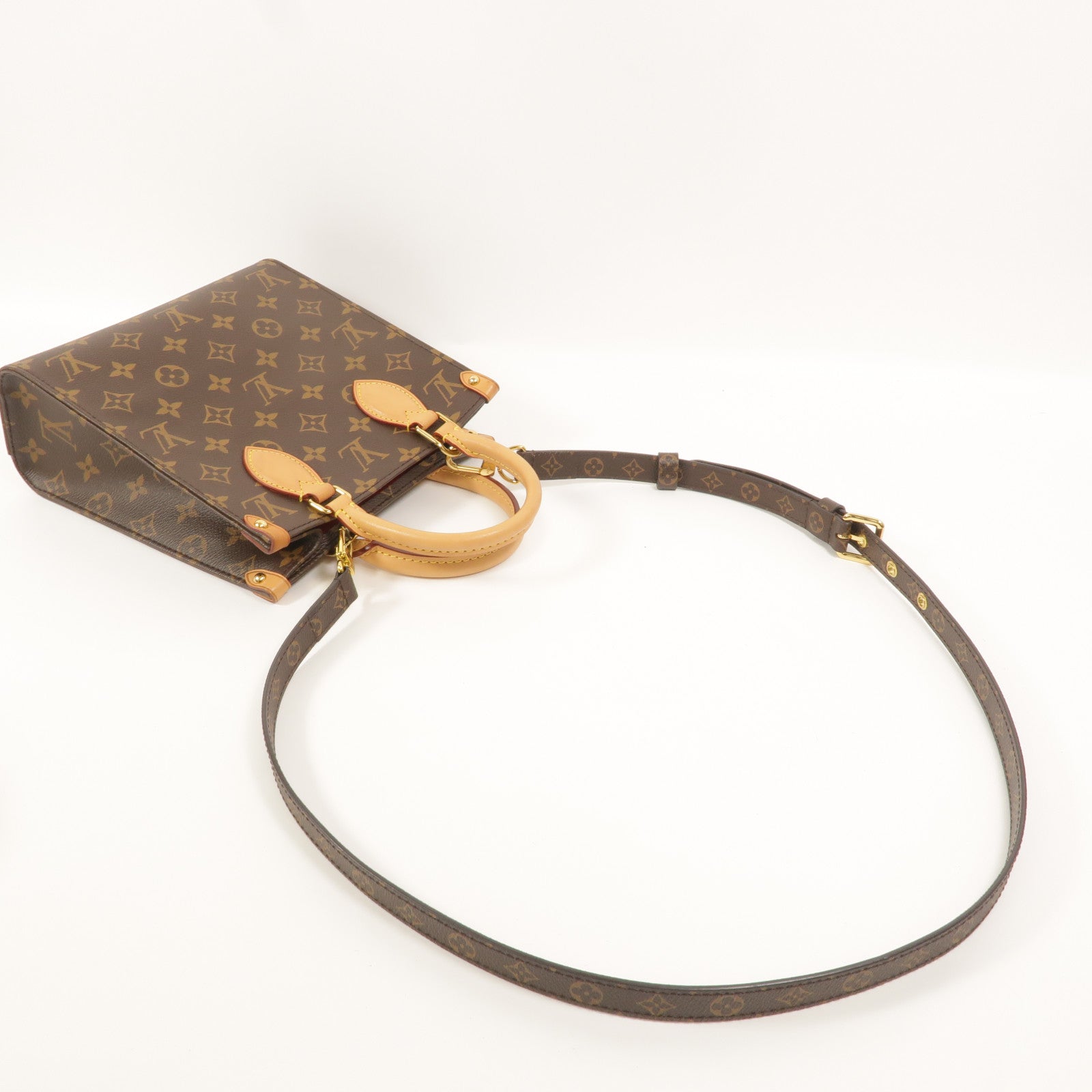 LOUIS VUITTON Monogram Sac Plat BB手挽肩背兩用袋