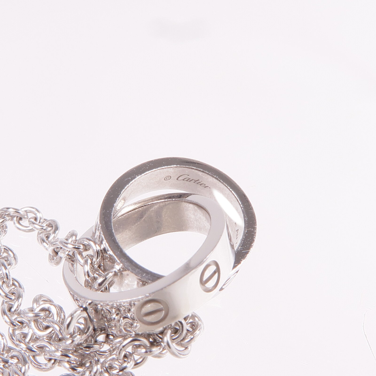 CARTIER 18K白金Love Pendant項鍊