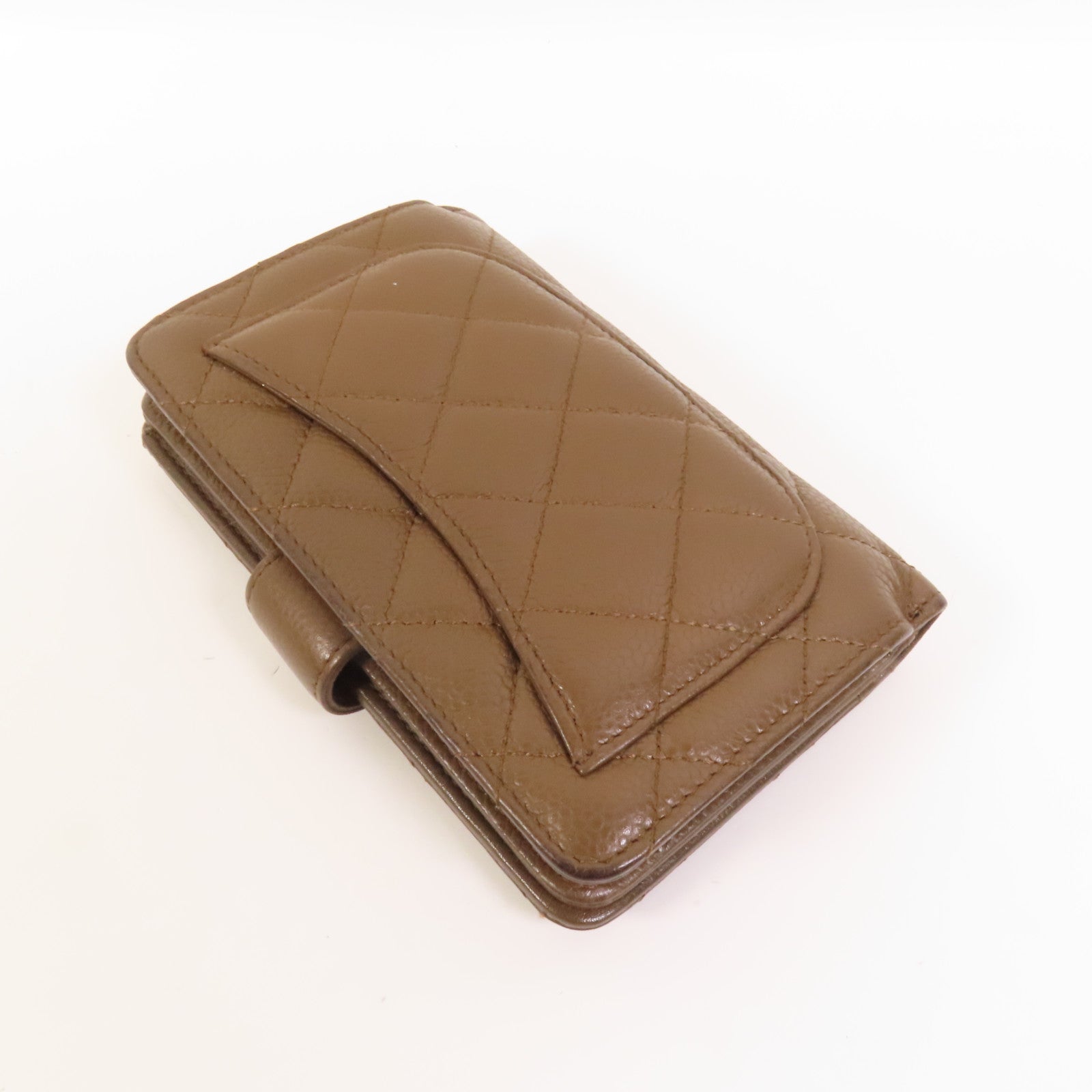 CHANEL 牛皮皮革Fold Wallet銀扣錢包