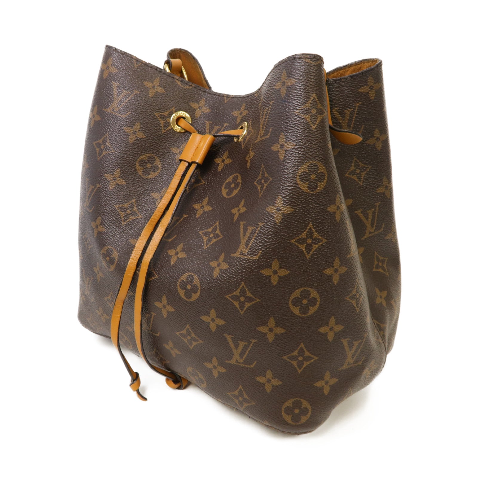 LOUIS VUITTON Monogram Neo Noe MM金扣肩背袋棕色