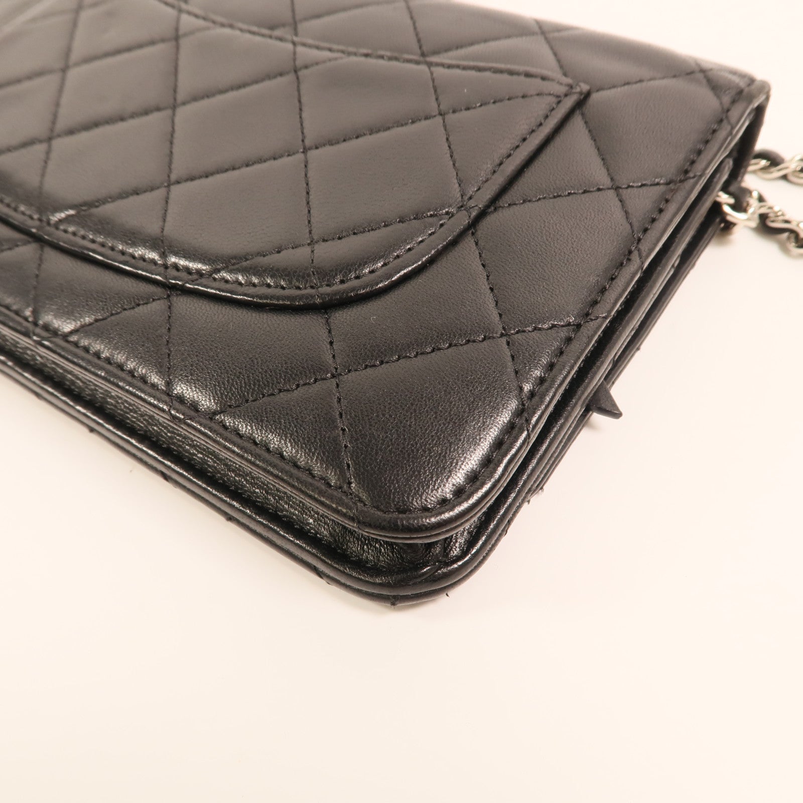 CHANEL 羊皮皮革WOC Wallet On Chain銀扣鏈帶肩背袋