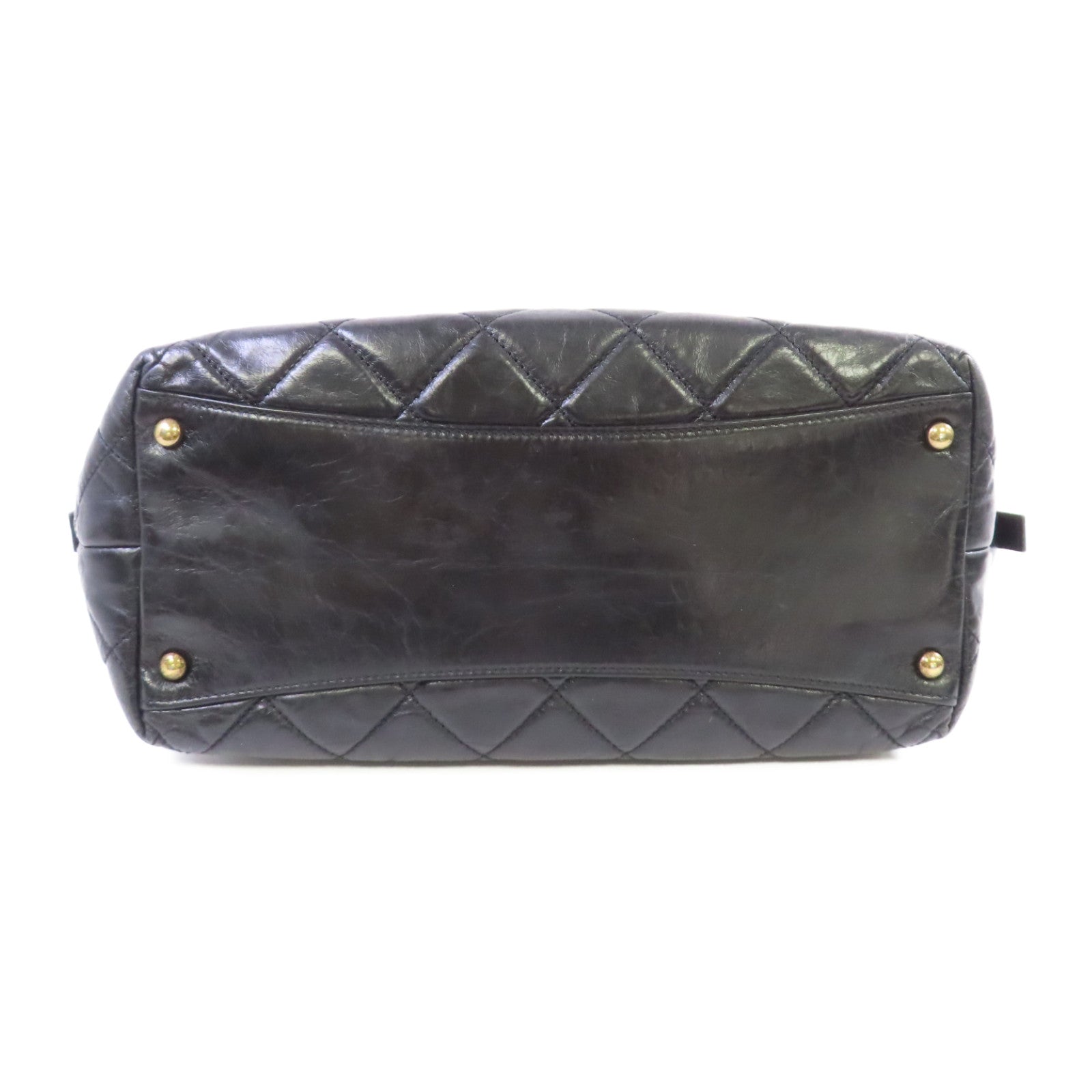 CHANEL 牛皮皮革2Way Chain Shoulder Bag金扣鏈帶手挽肩背袋兩用袋黑色