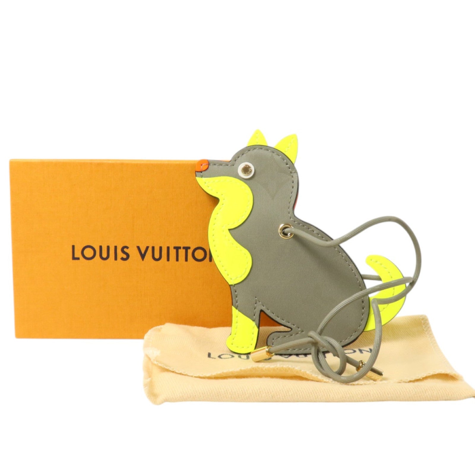 LOUIS VUITTON Monogram Titanium Porte Address Dog掛飾