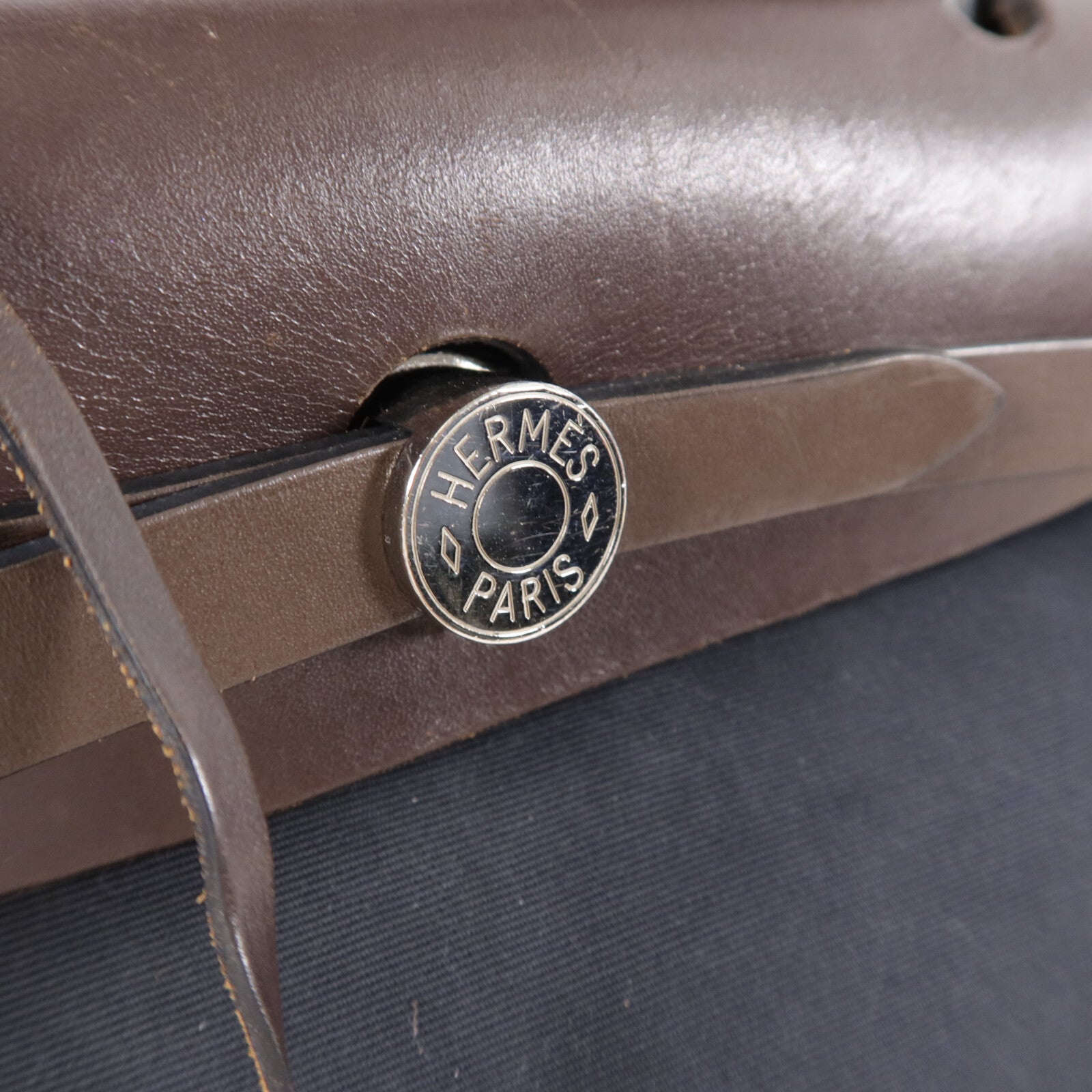 HERMES 帆布Herbag PM手挽肩背兩用袋Noir