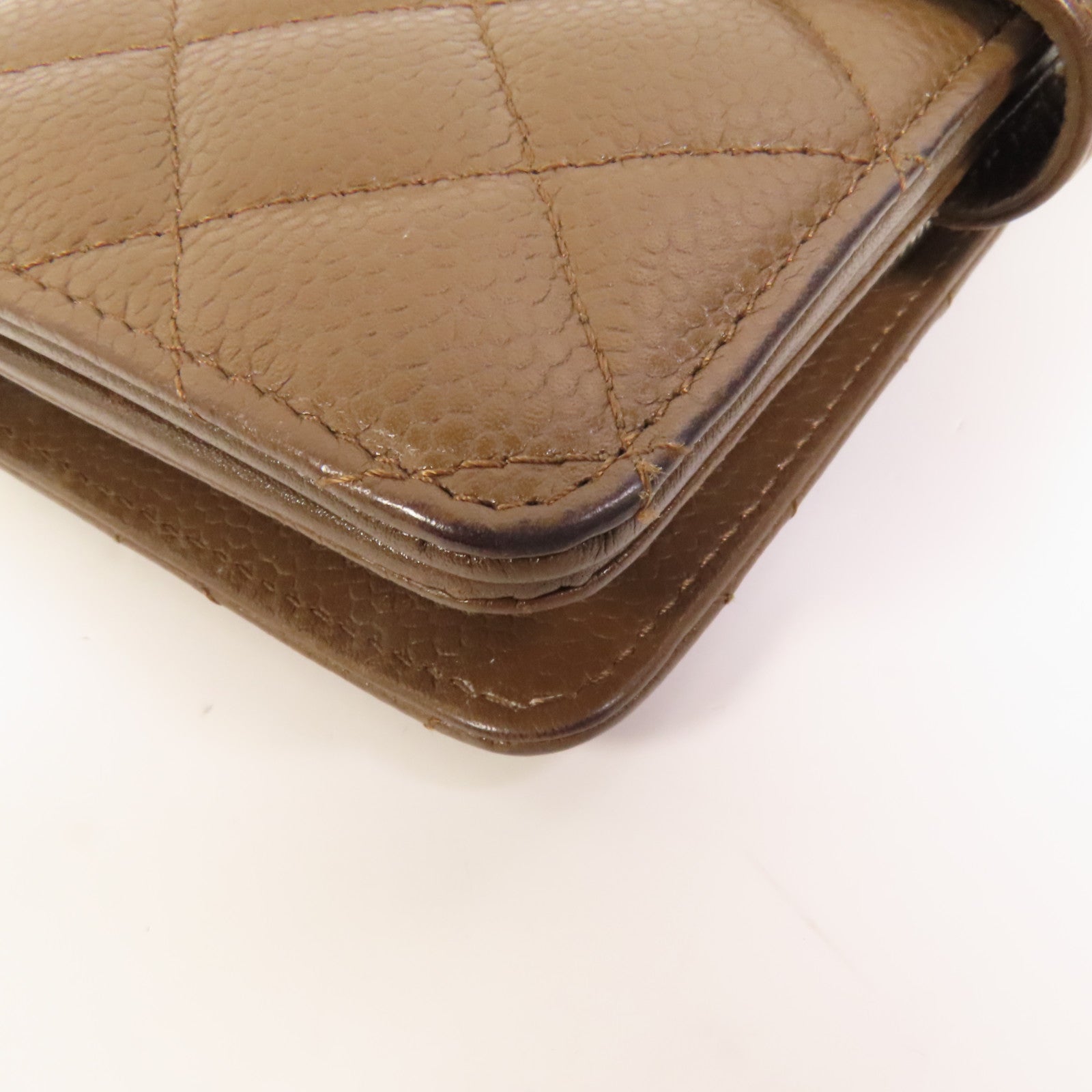CHANEL 牛皮皮革Fold Wallet銀扣錢包