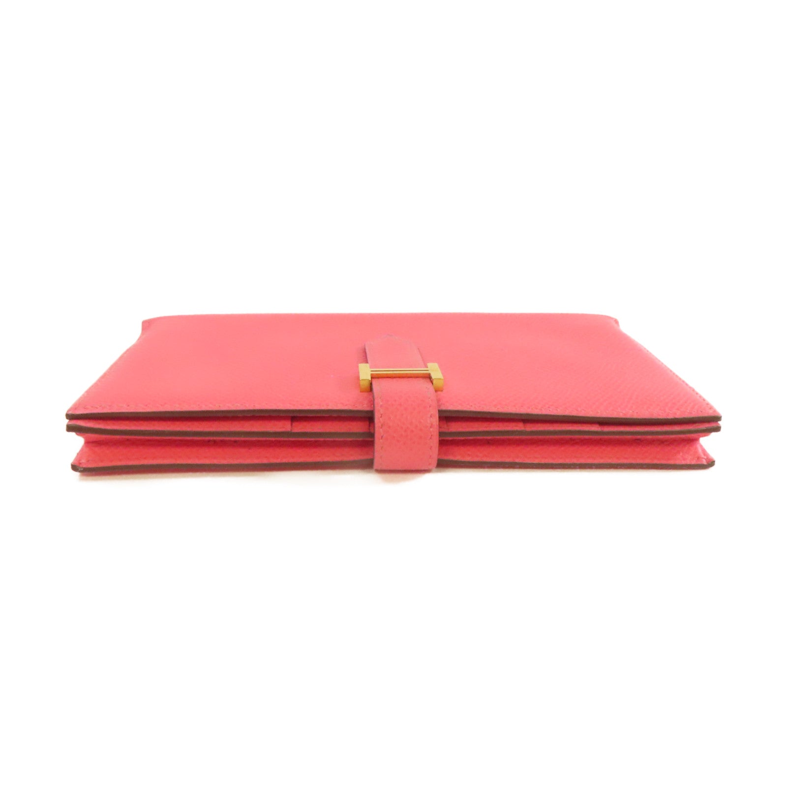 HERMES **【激減優惠】Togo皮革Bearn Long Wallet金扣長錢包粉紅色
