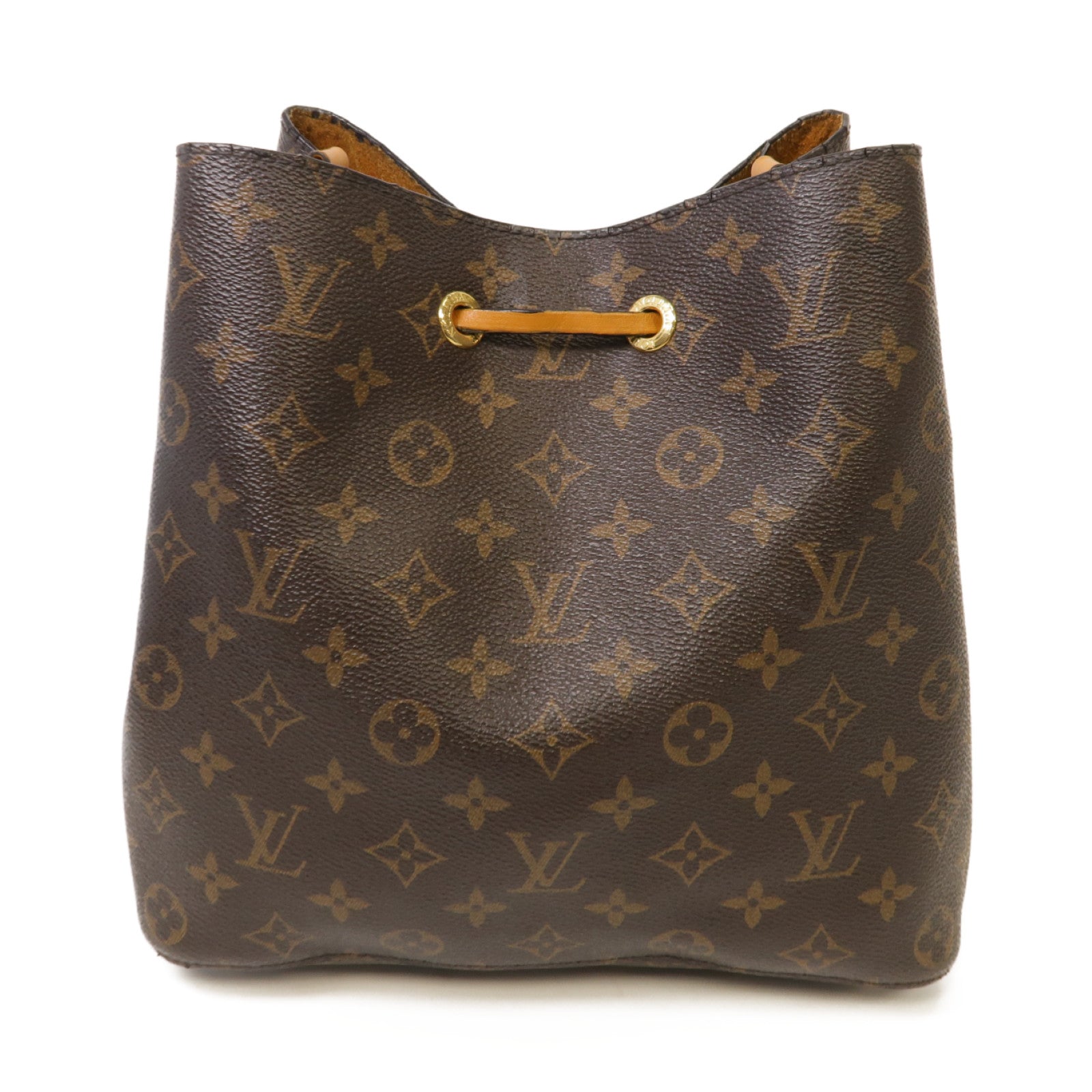 LOUIS VUITTON Monogram Neo Noe MM金扣肩背袋棕色