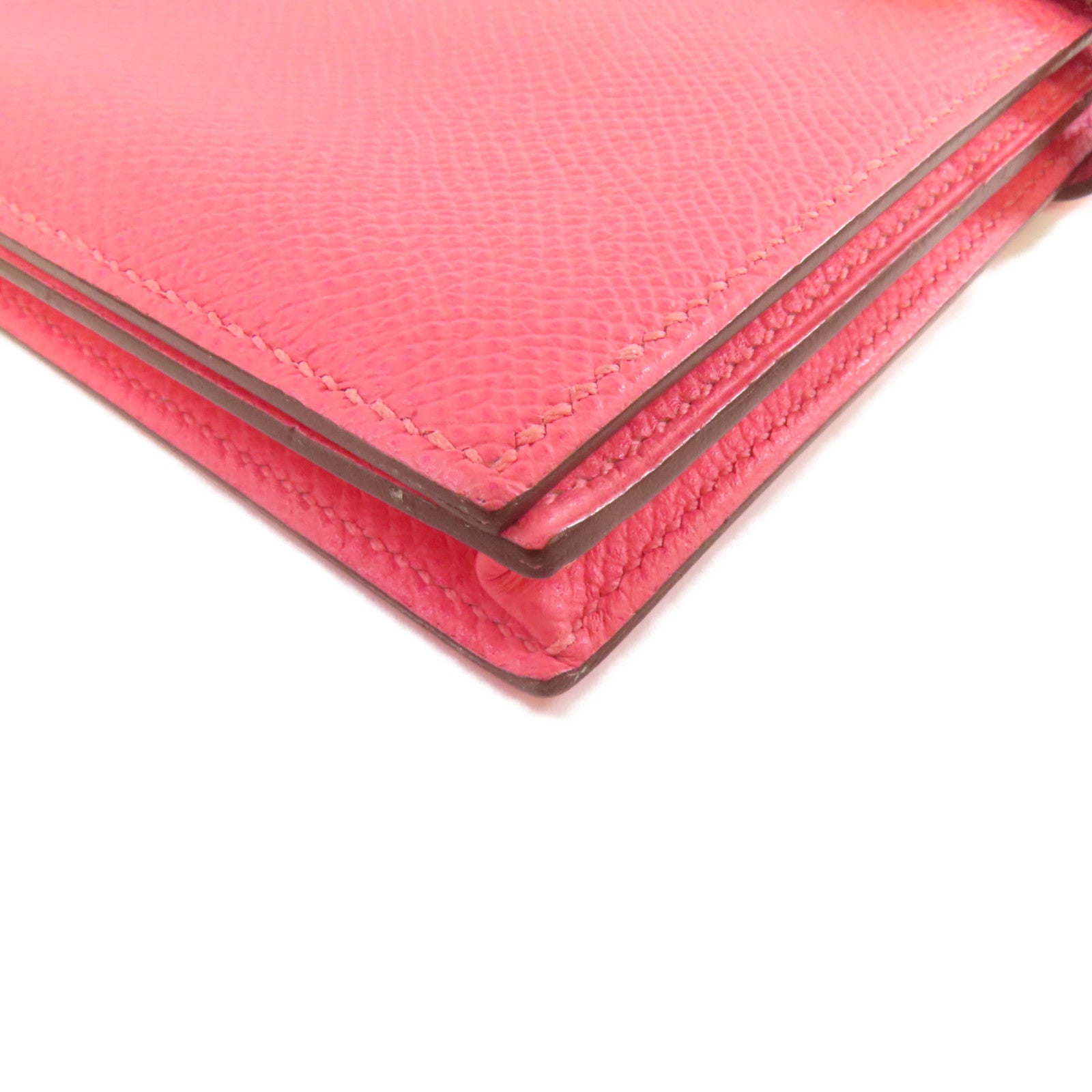HERMES **【激減優惠】Togo皮革Bearn Long Wallet金扣長錢包粉紅色