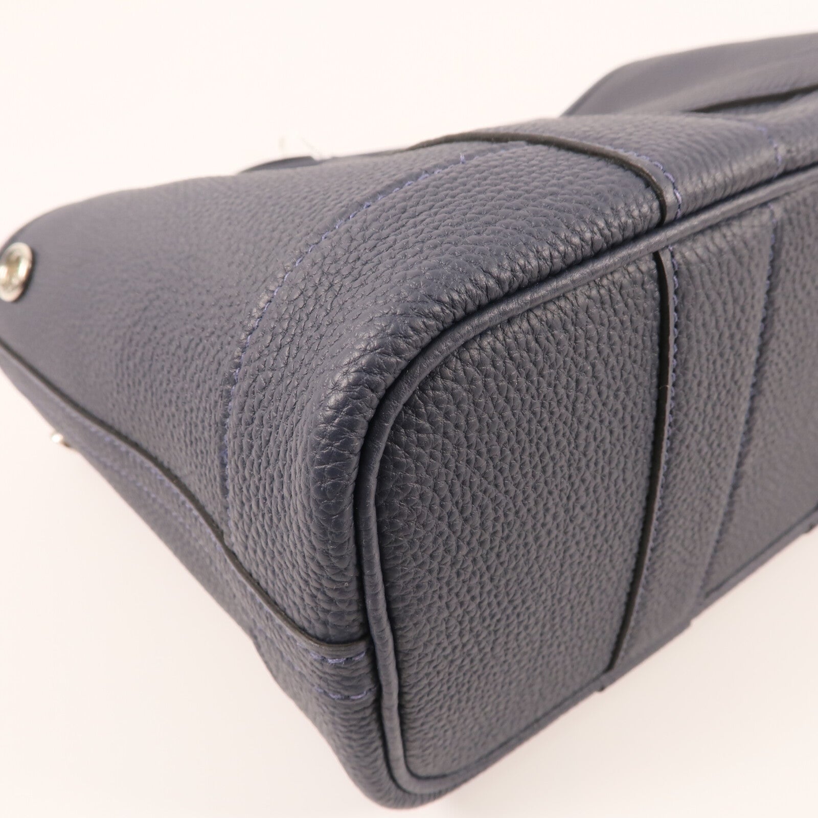 HERMES Negonda皮革Neo Garden Party 23銀扣手挽袋Bleu nuit