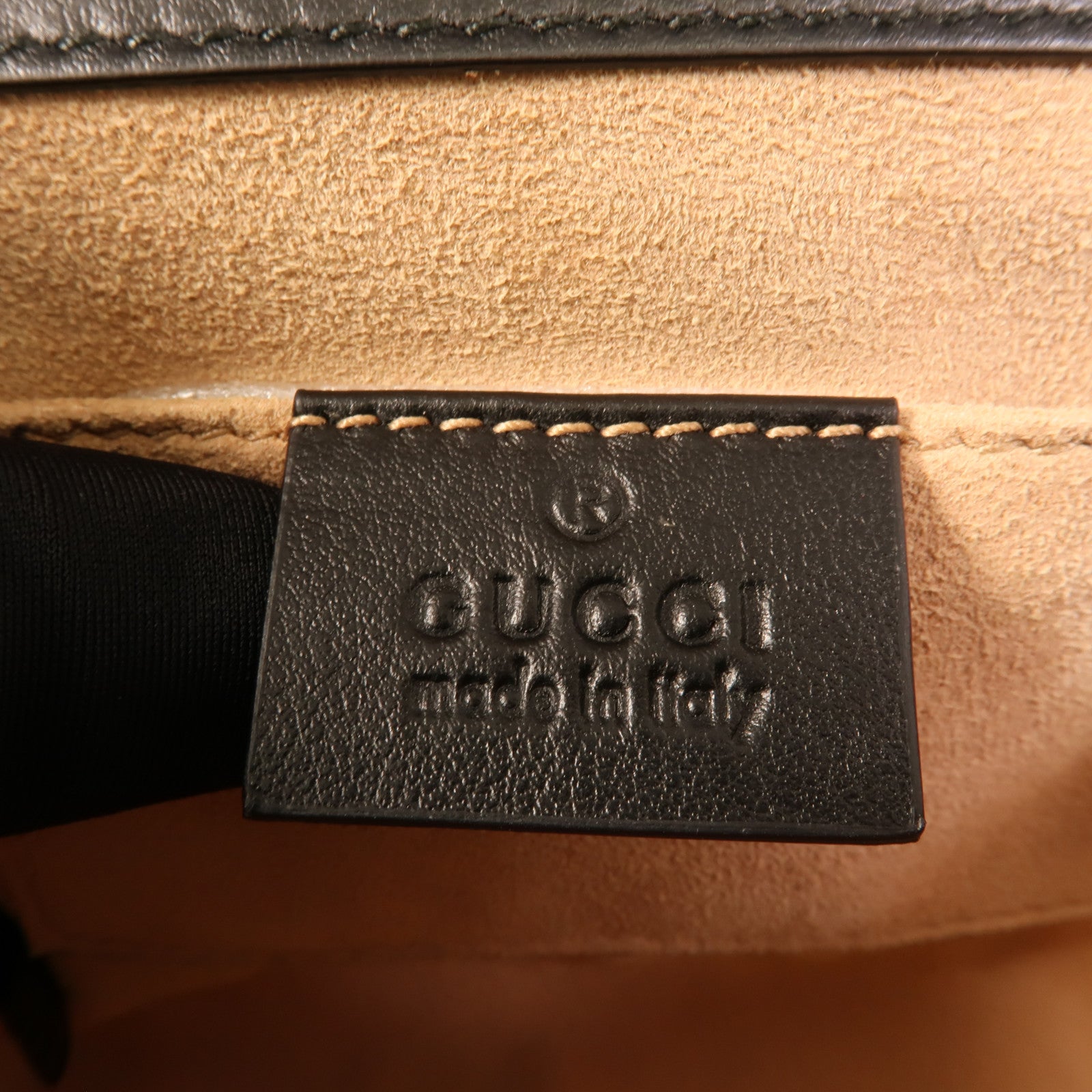 GUCCI 塗層帆布/牛皮皮革Padlock Bag鏈帶肩背袋