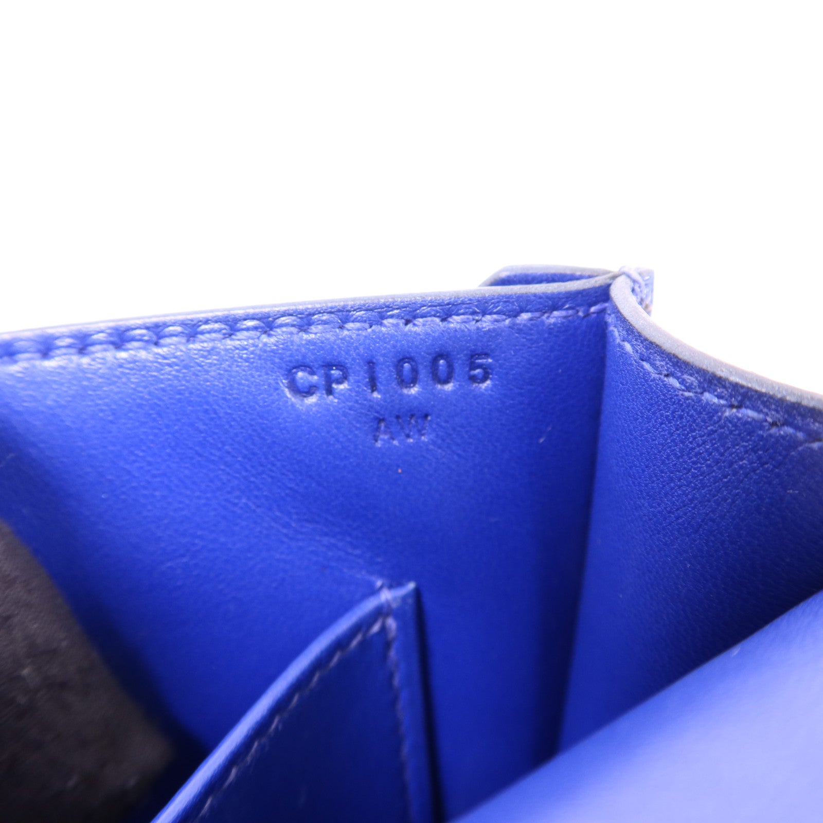 HERMES Chevre皮革Verrou Mini銀扣鏈帶肩背袋Bleu Electrique