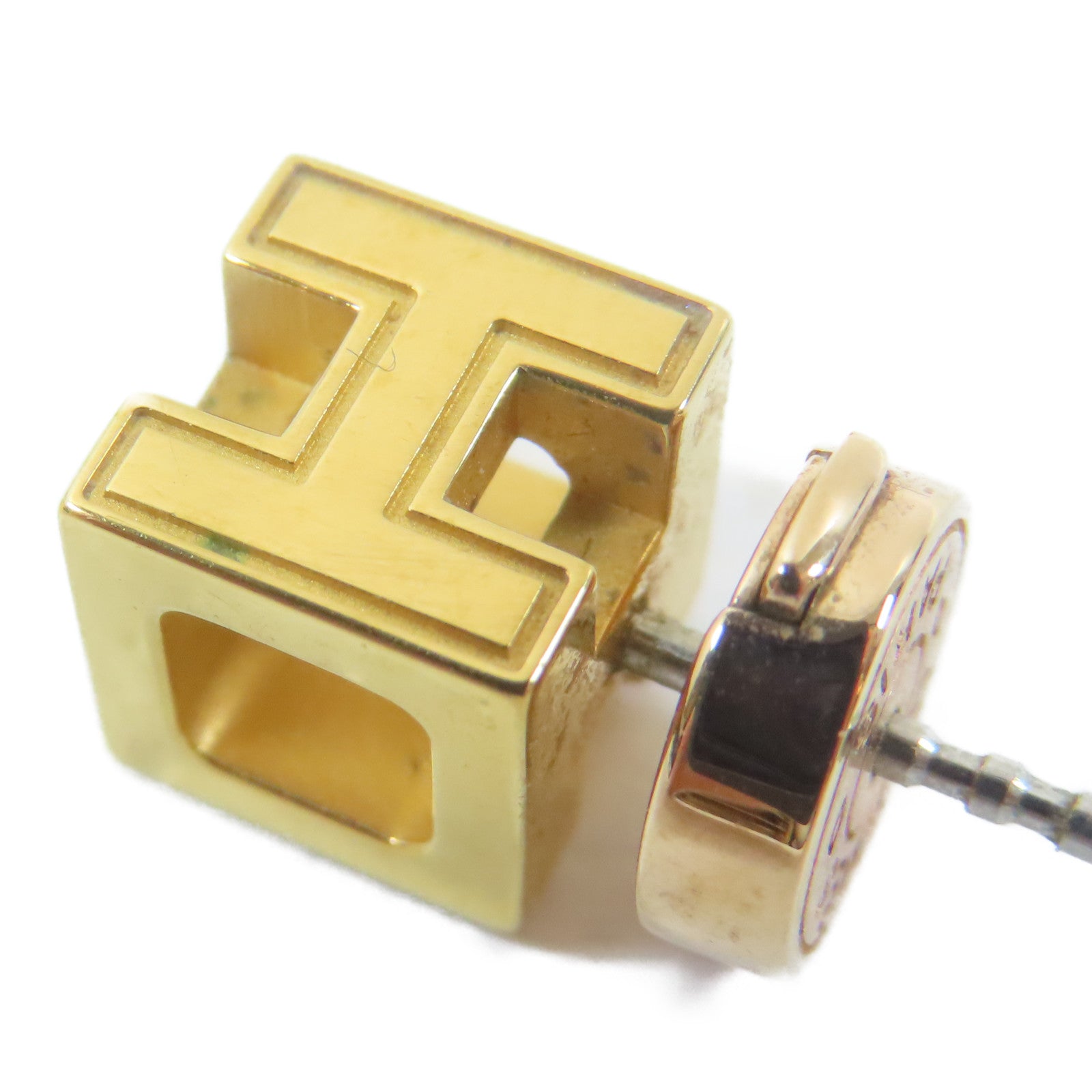 HERMES 金屬Pierced Earrings耳環金色/黑色