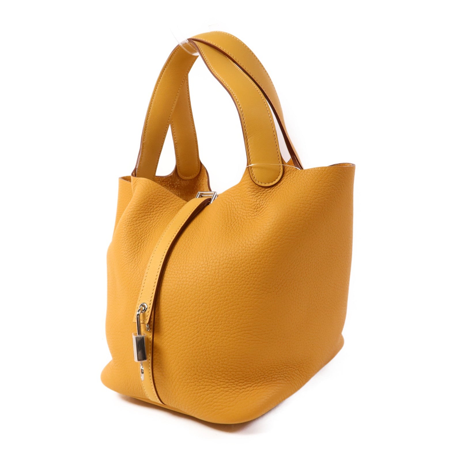 HERMES Clemence皮革Picotin MM銀扣手挽袋