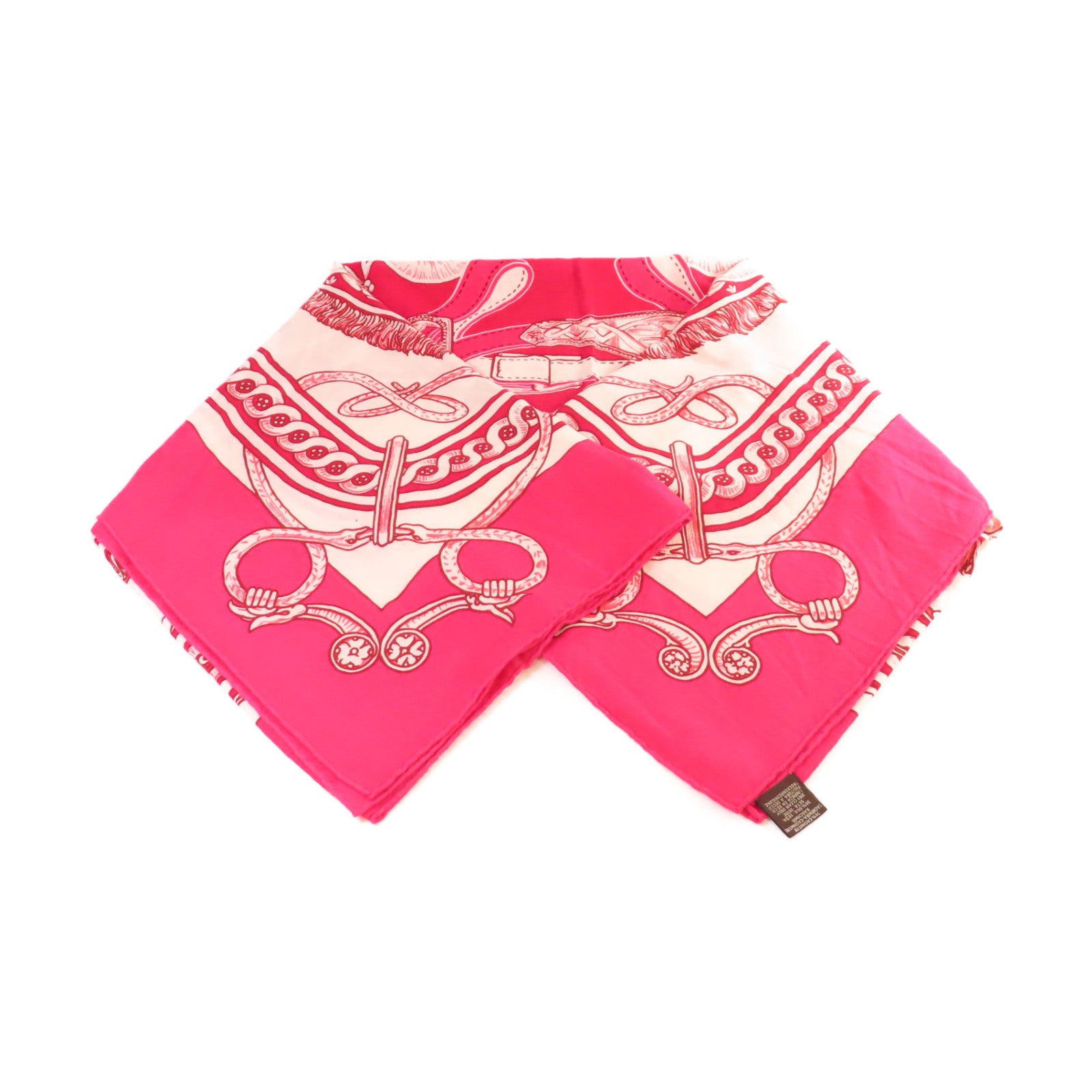 HERMES 羊絨/絲質Scarf絲巾粉紅色/白色
