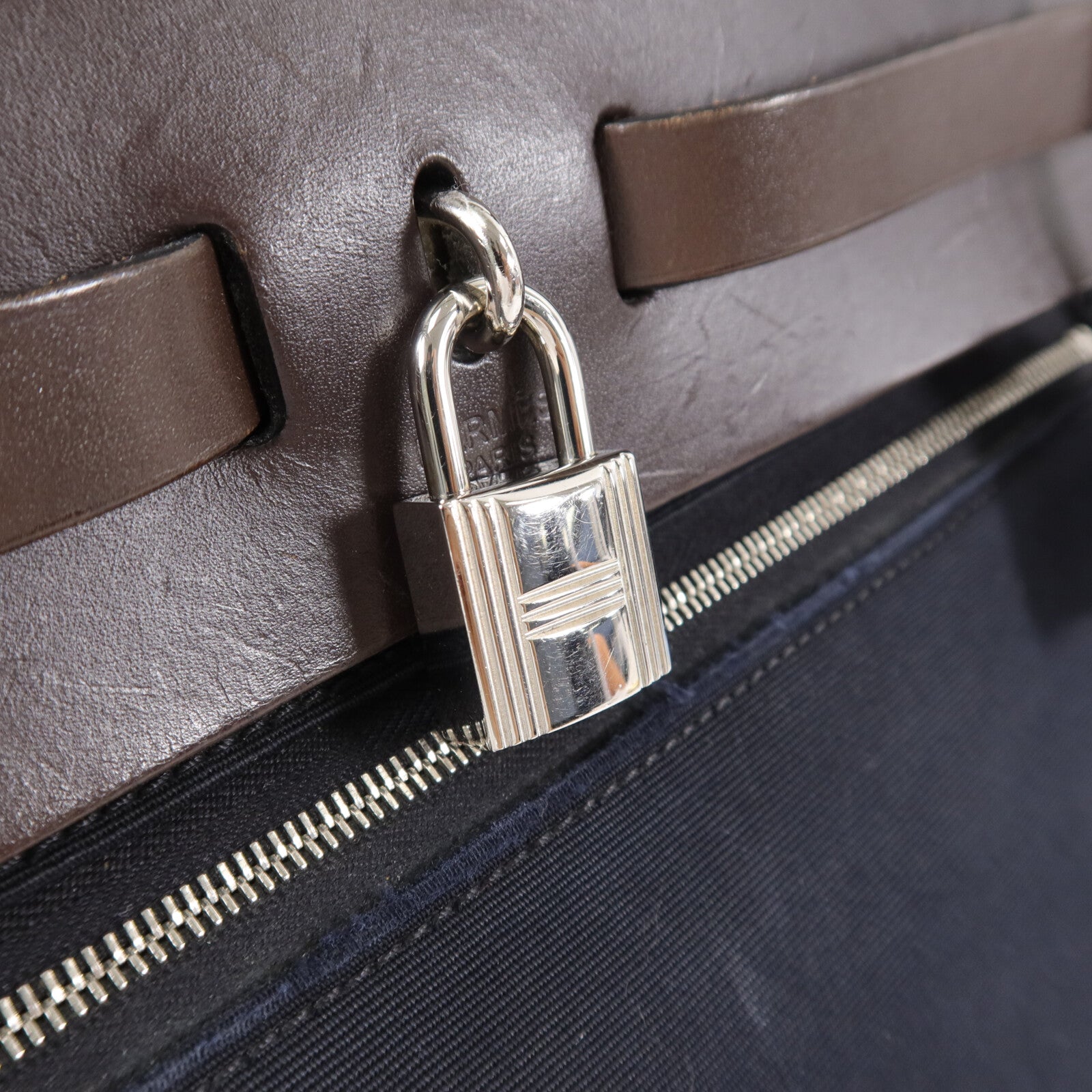 HERMES 帆布Herbag PM手挽肩背兩用袋Noir