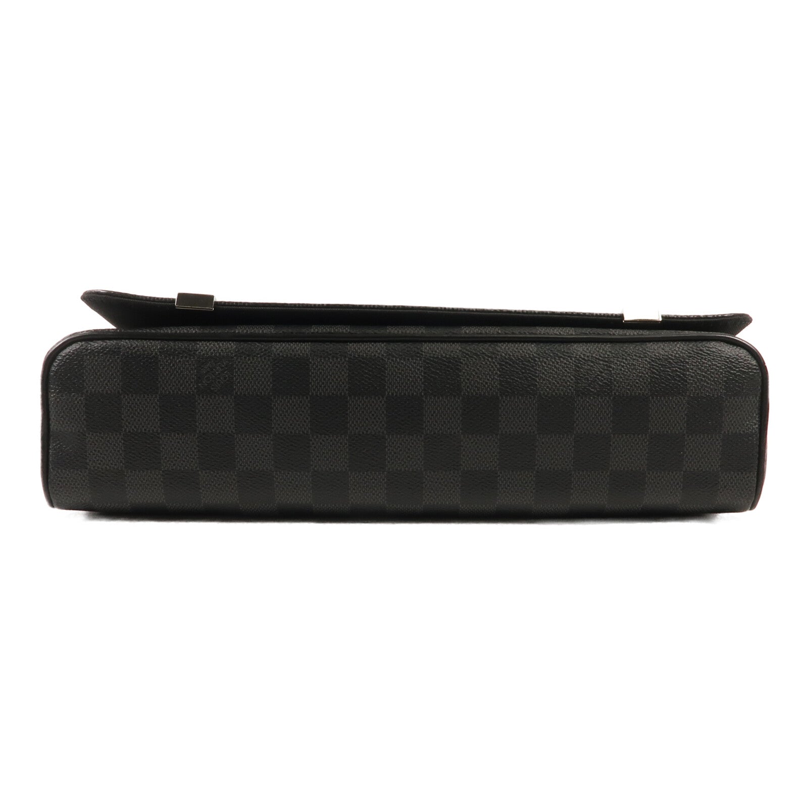 LOUIS VUITTON Damier Graphite District MM銀扣肩背袋