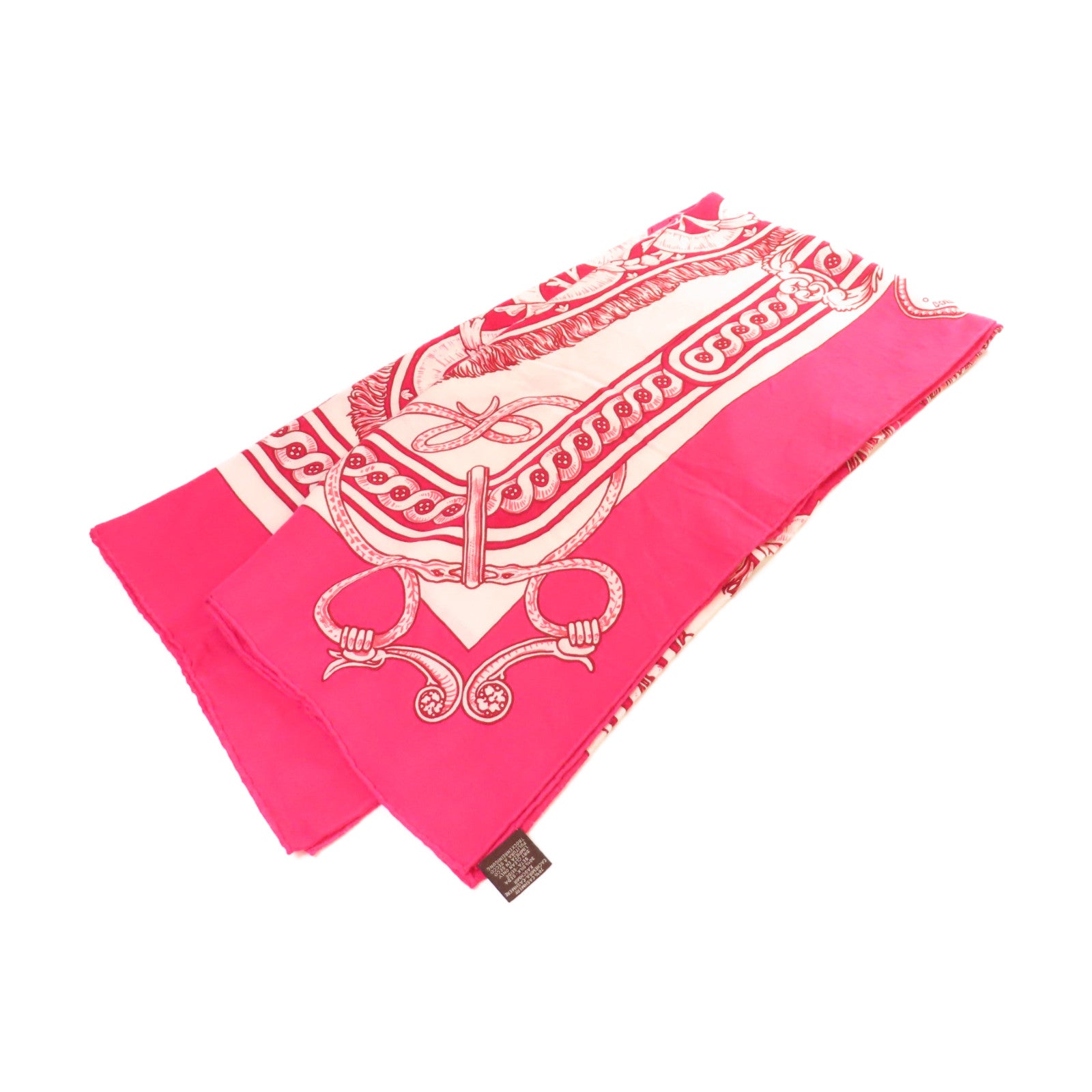 HERMES 羊絨/絲質Scarf絲巾粉紅色/白色