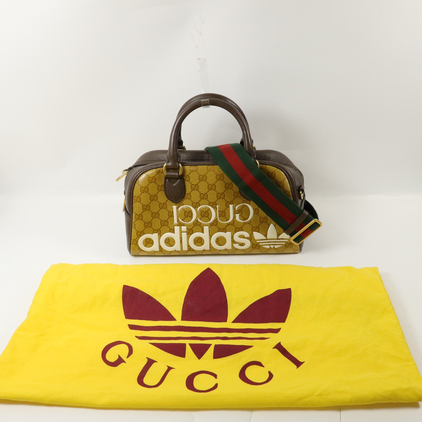GUCCI 塗層帆布Gucci x Adidas Duffle Bag手挽肩背兩用袋