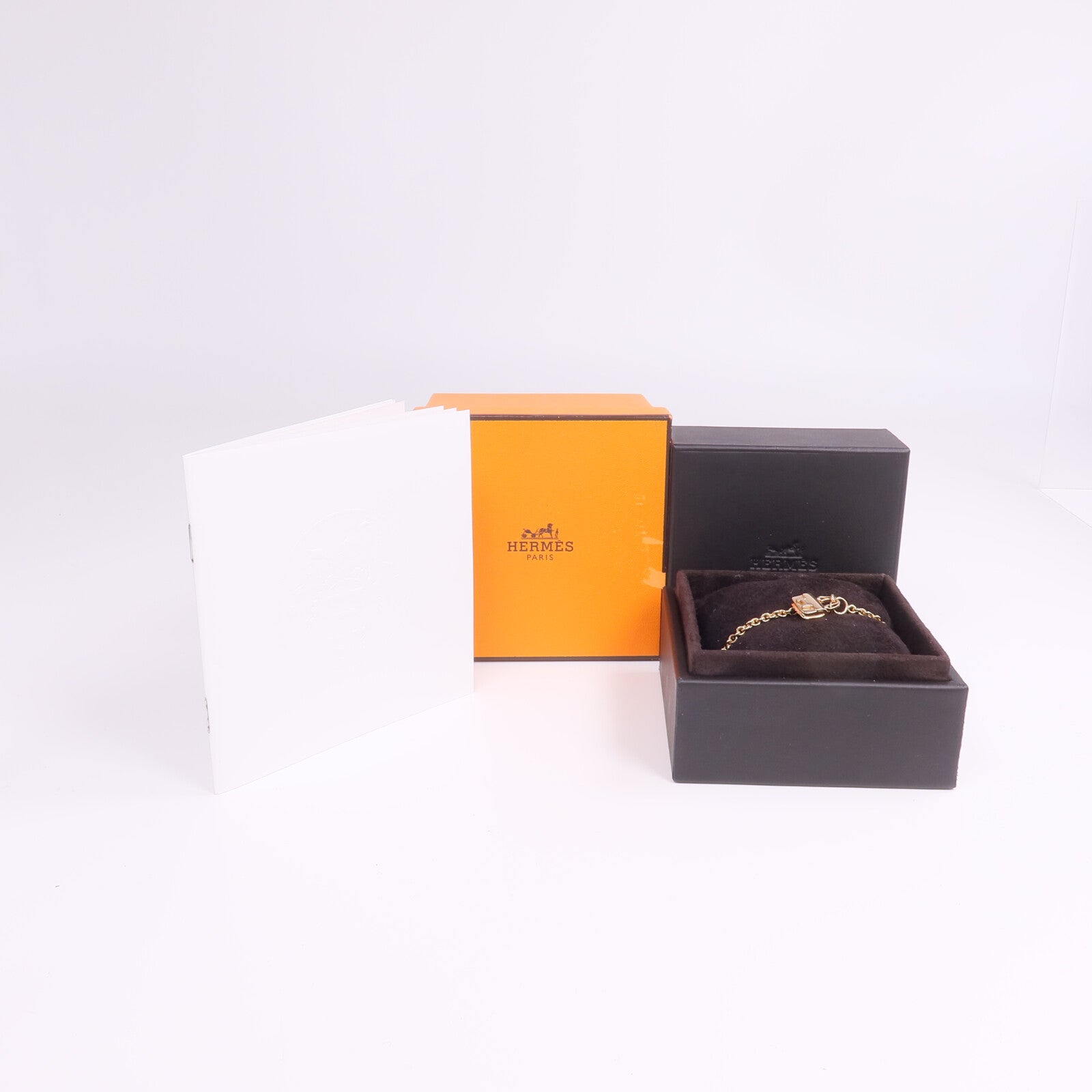 HERMES 18K玫瑰金Amulettes Constance Bracelet鑽石手鏈
