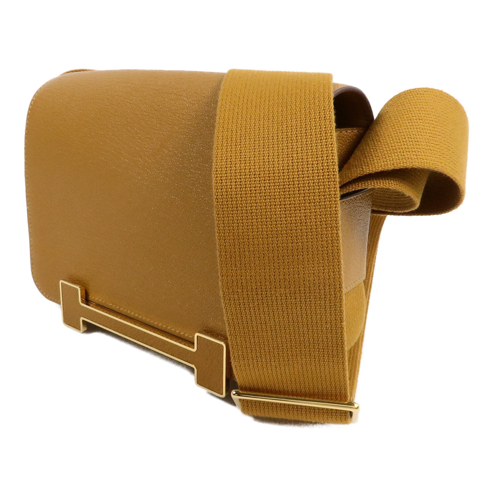 HERMES Chevre皮革Geta肩背袋Caramel