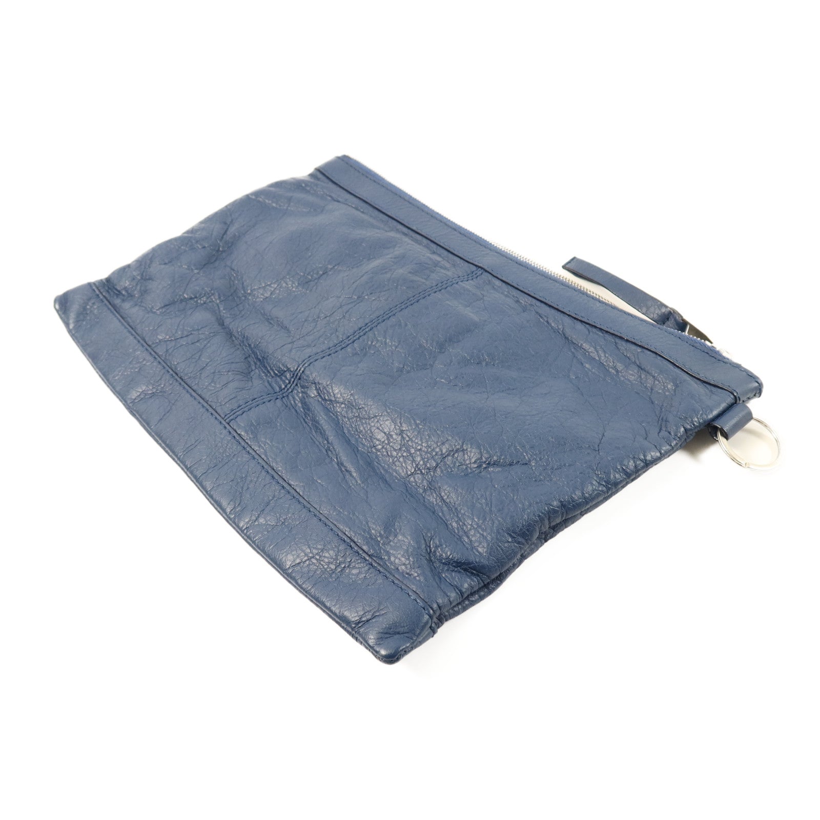 BALENCIAGA 牛皮皮革Clutch Bag銀扣手拿包