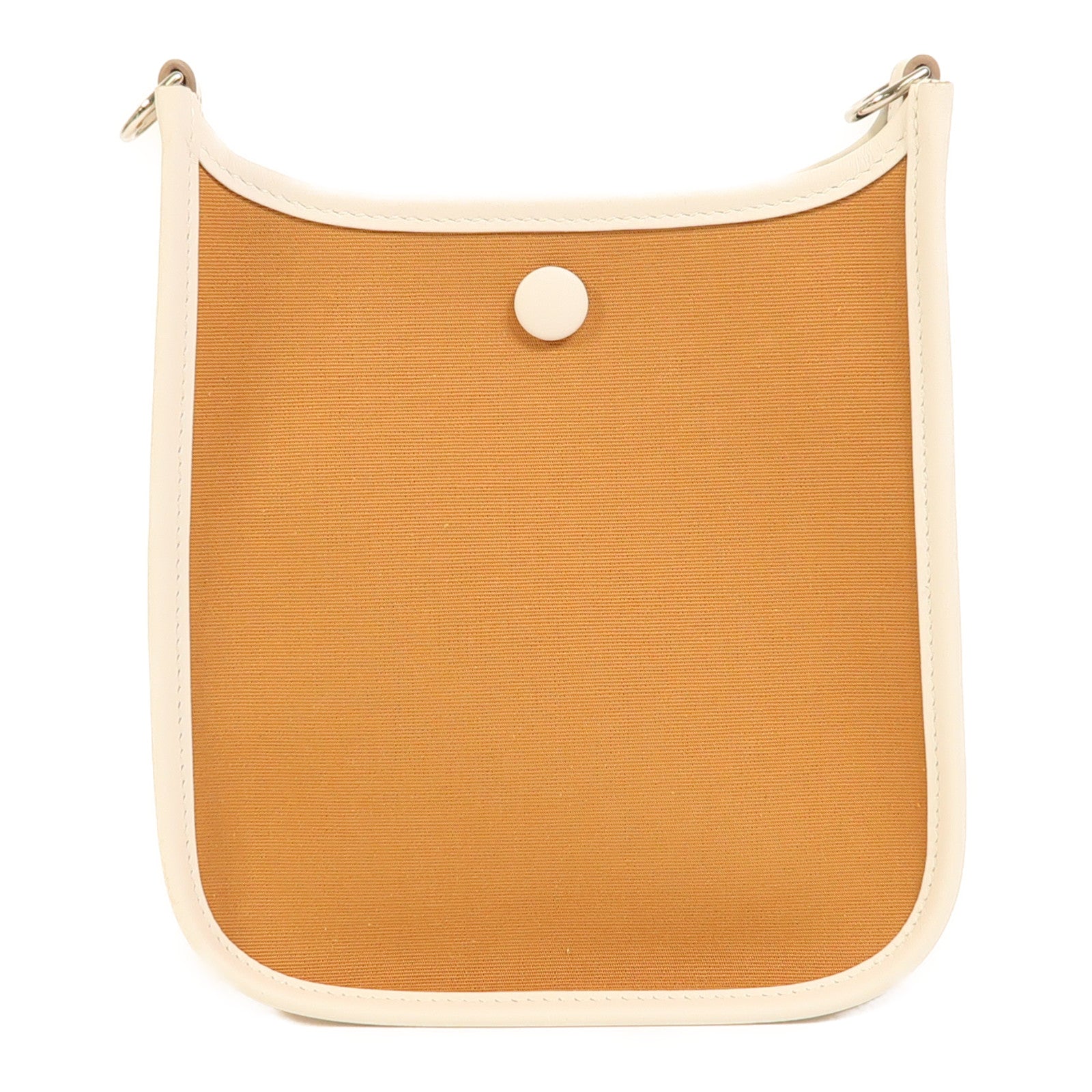 HERMES 【激減優惠】Swift皮革/Toile Officier Neo Evelyne TPM銀扣肩背袋Gris Pale/Etoupe/Dune