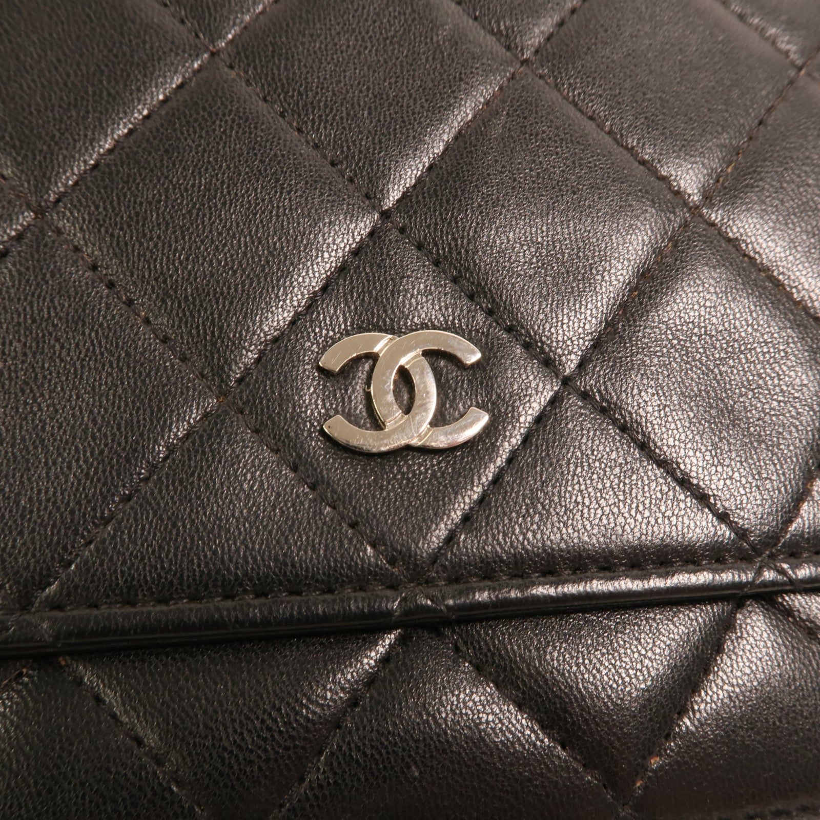 CHANEL 羊皮皮革WOC Wallet On Chain銀扣鏈帶肩背袋