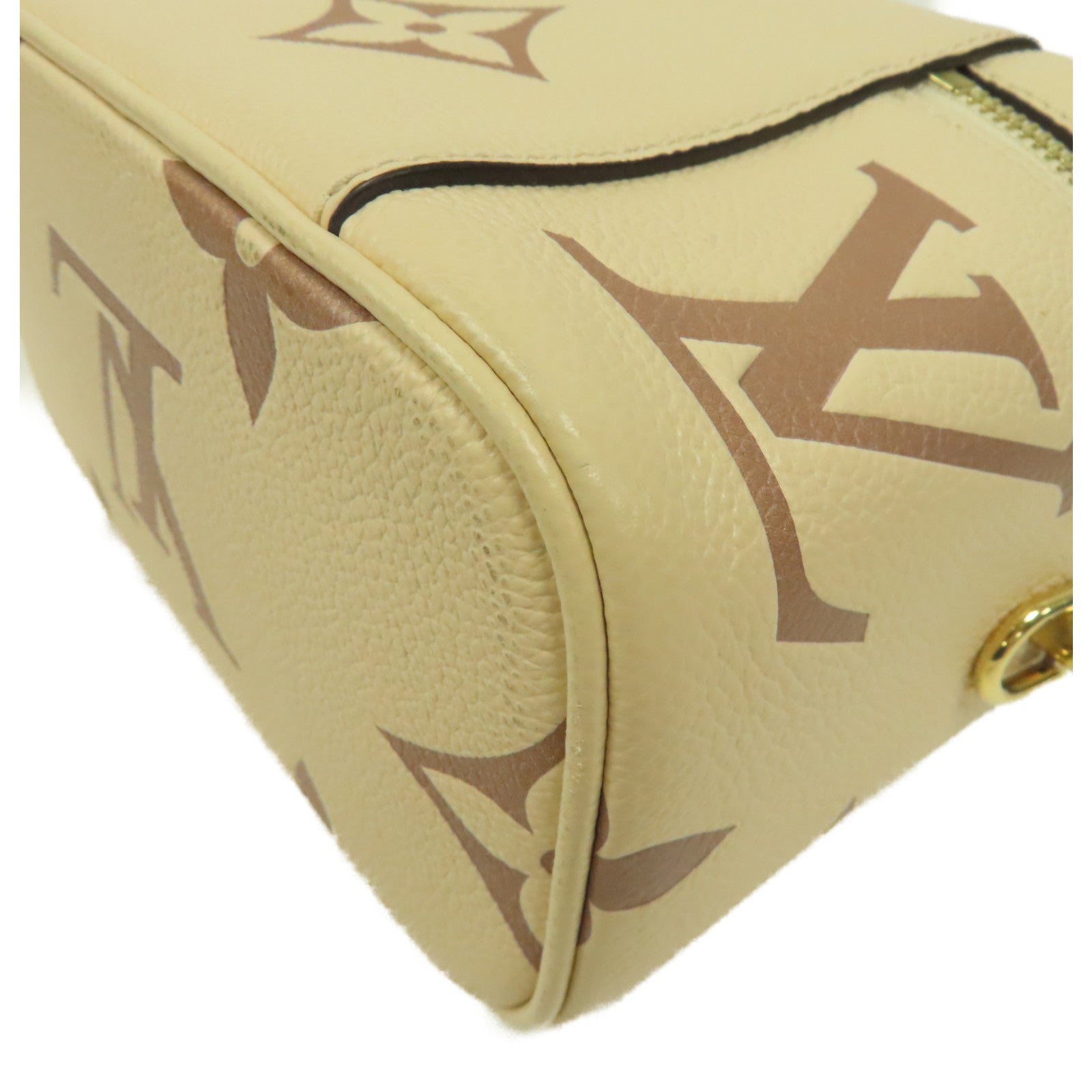 LOUIS VUITTON Monogram Empreinte Vanity金扣手挽肩背兩用袋米色